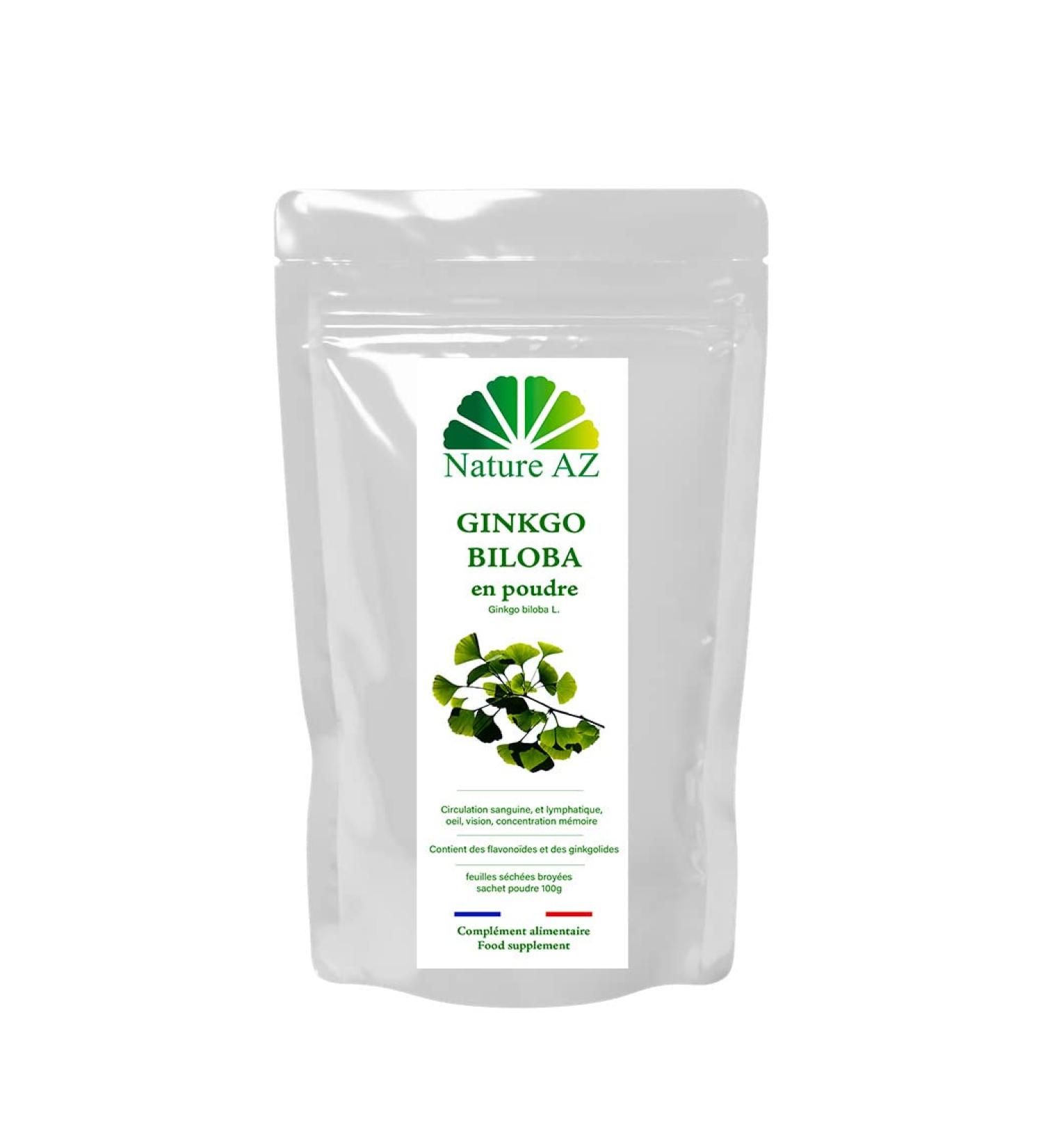 Ginkgo Biloba Powder | 100g Bag | Memory and Concentration | Micro-Circulation | Made in Occitania | Nature AZ - Buy Online on GoSupps.com