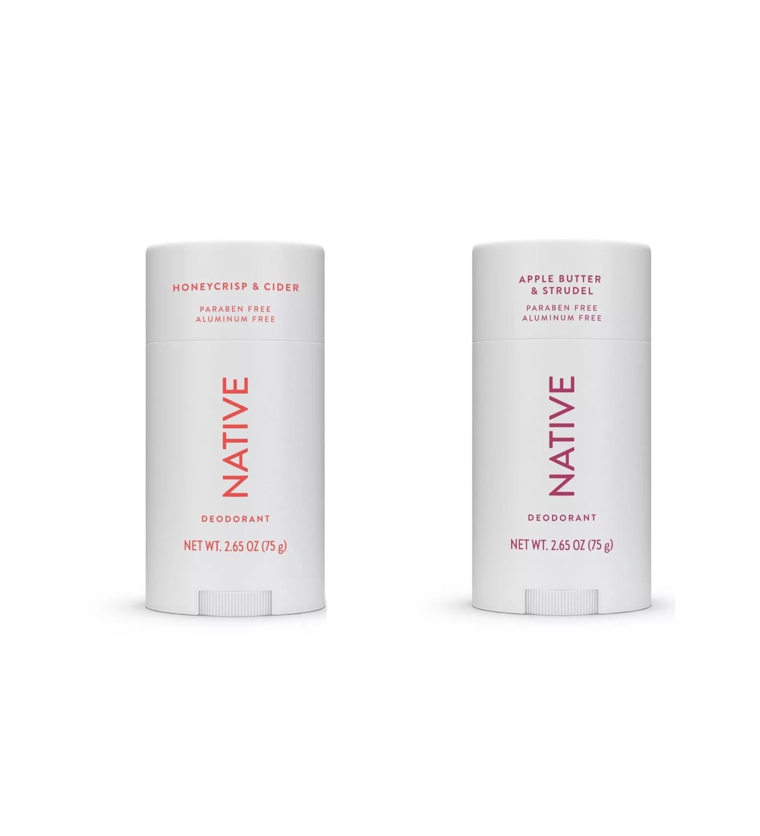 Honeycrisp & Cider Deodorant (2.65 oz) and Apple Butter & Strudel Deodorant (2.65 oz) Native Fall Collection Pack of 2 - Buy Online on GoSupps.com