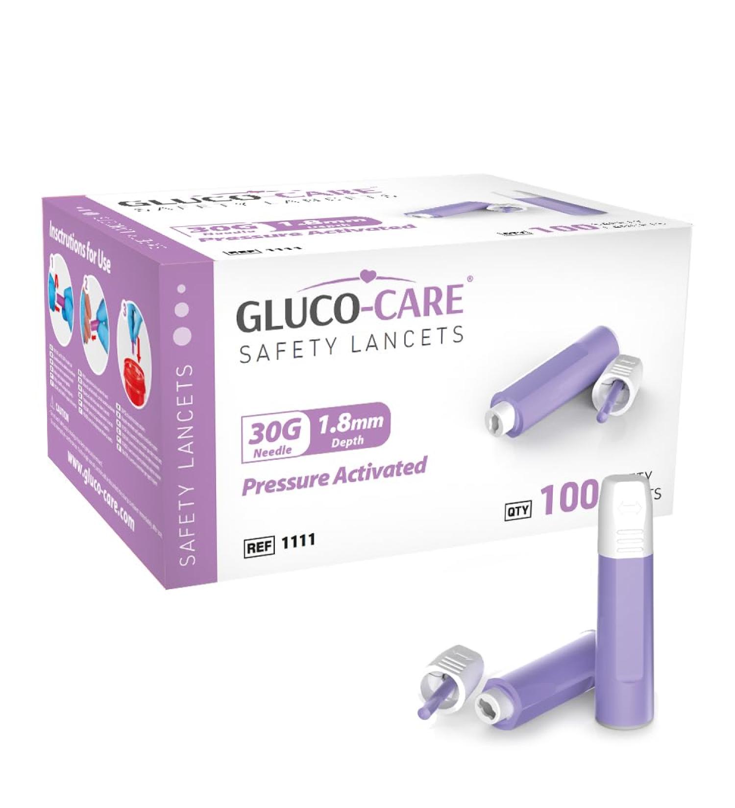 Safety Lancets 30G x 1.8 mm - Sterile Pre-Loaded Contact-Activated | Box of 100 for International Shipping - Buy Online on GoSupps.com