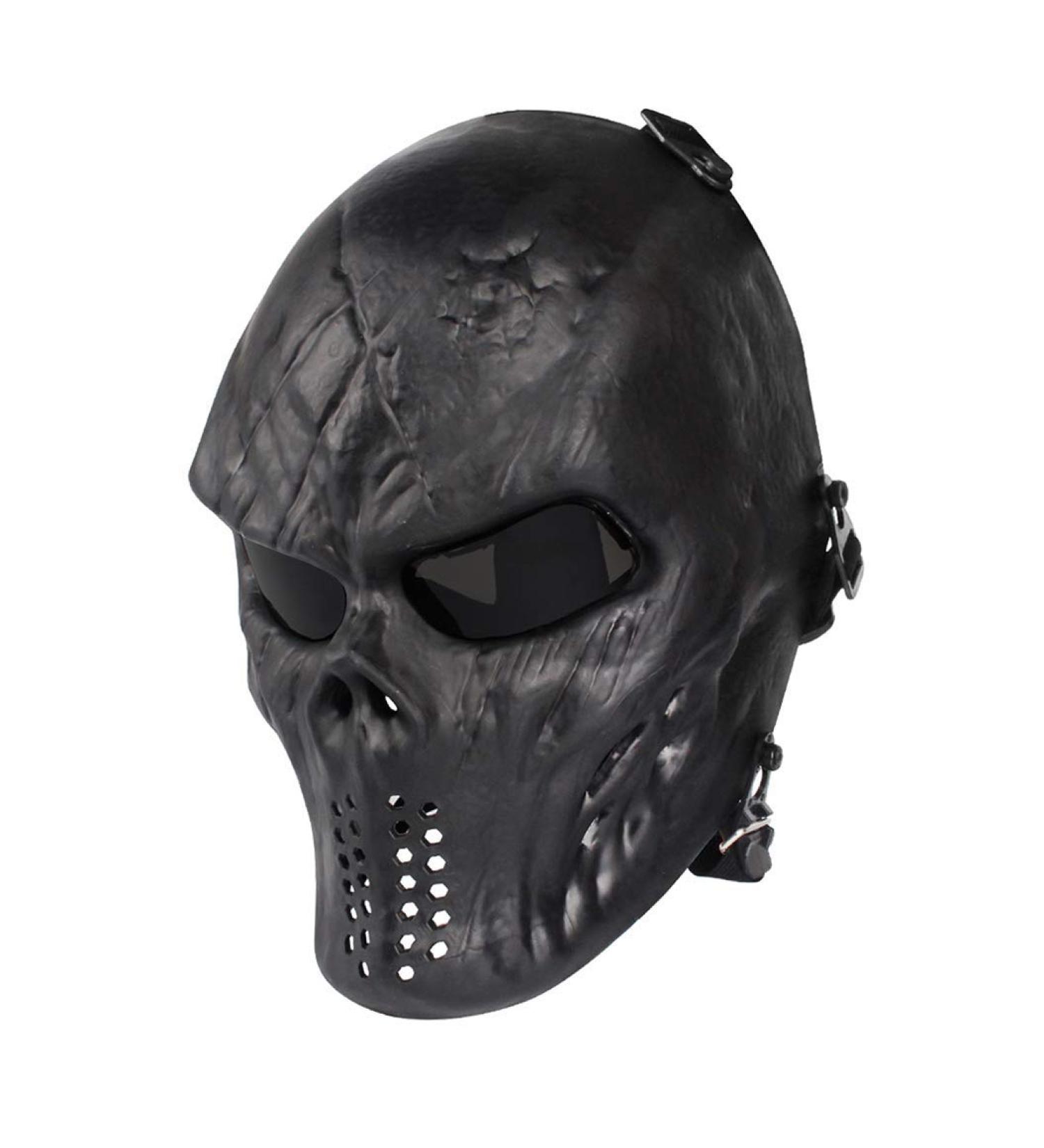 Anyoupin Skull Skeleton Full Face Airsoft Paintball Mask with Gray PC Lenses - M06 Tactical Mask for Halloween, Cosplay, and Masquerade Parties - Buy Online on GoSupps.com