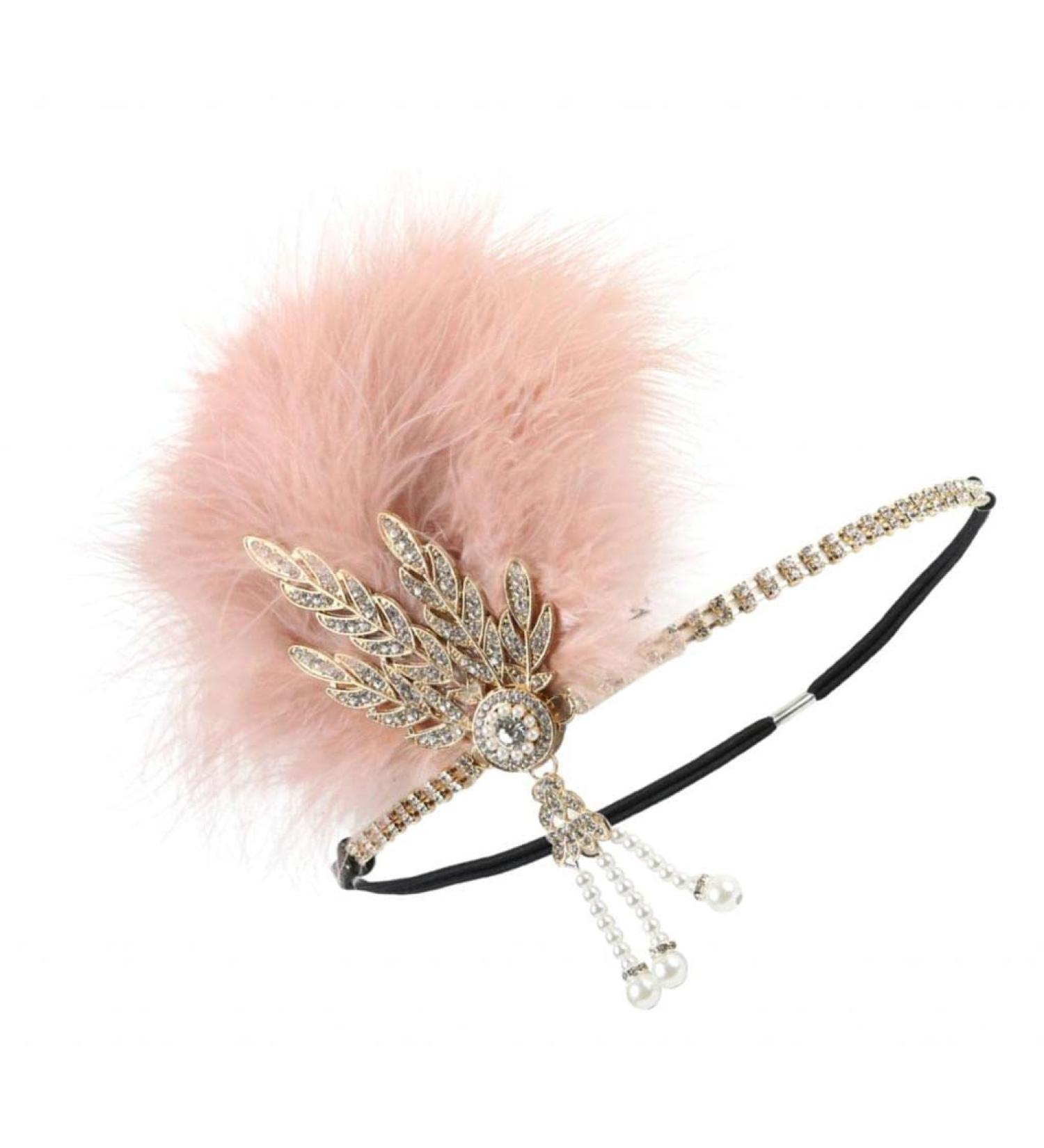 Buy SharPepublic Women's 1920s Pink Headband - Strass Pearls Hairband for Costume & Cocktail Accessories - International Shipping Available - Buy Online on GoSupps.com