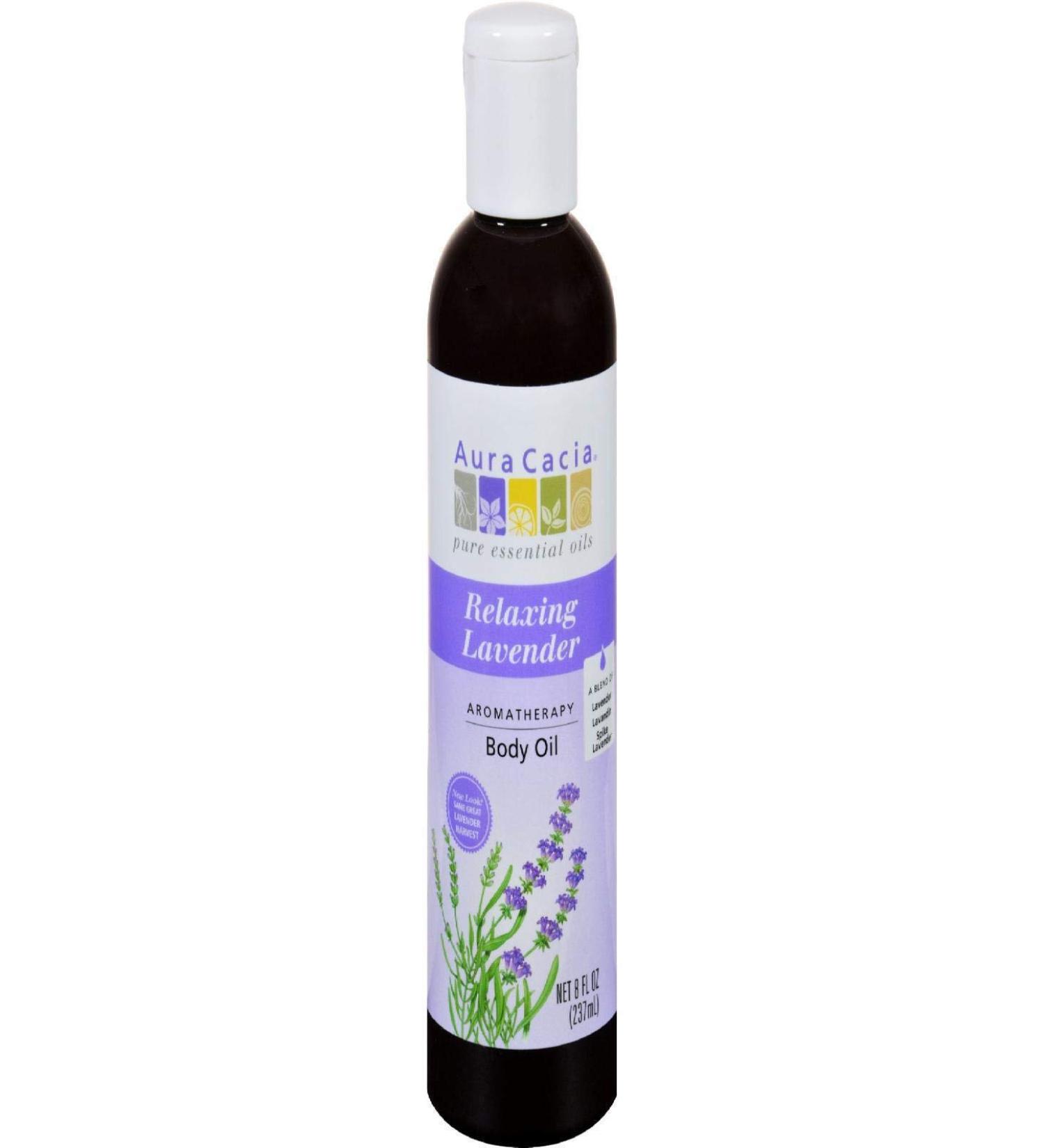 Aura Cacia Aromatherapy Massage Oil - Lavender Harvest 236 ml | Natural Relaxation & Wellness - Buy Online on GoSupps.com