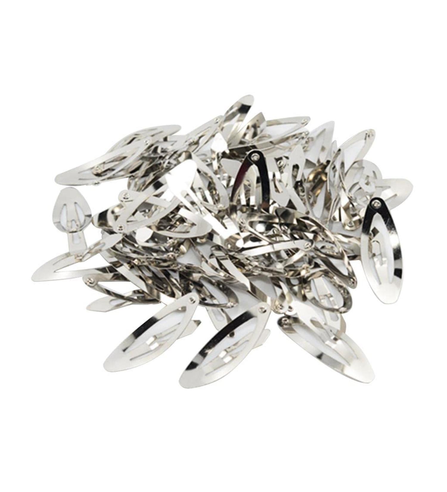 Chiwanji 50 Pieces Oval Bendy Snap Hair Clips Silver 5cm Hairpins for DIY Hairstyles | International Shipping - Buy Online on GoSupps.com