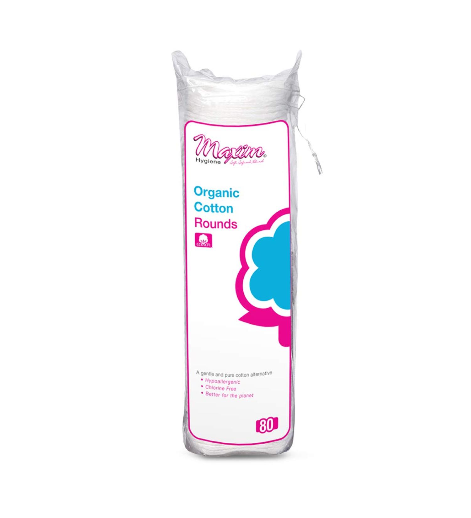 Buy Maxim Hygiene Products Organic Cotton Rounds - 80 Count | Eco-Friendly & Soft Cotton Rounds for Gentle Care - Buy Online on GoSupps.com