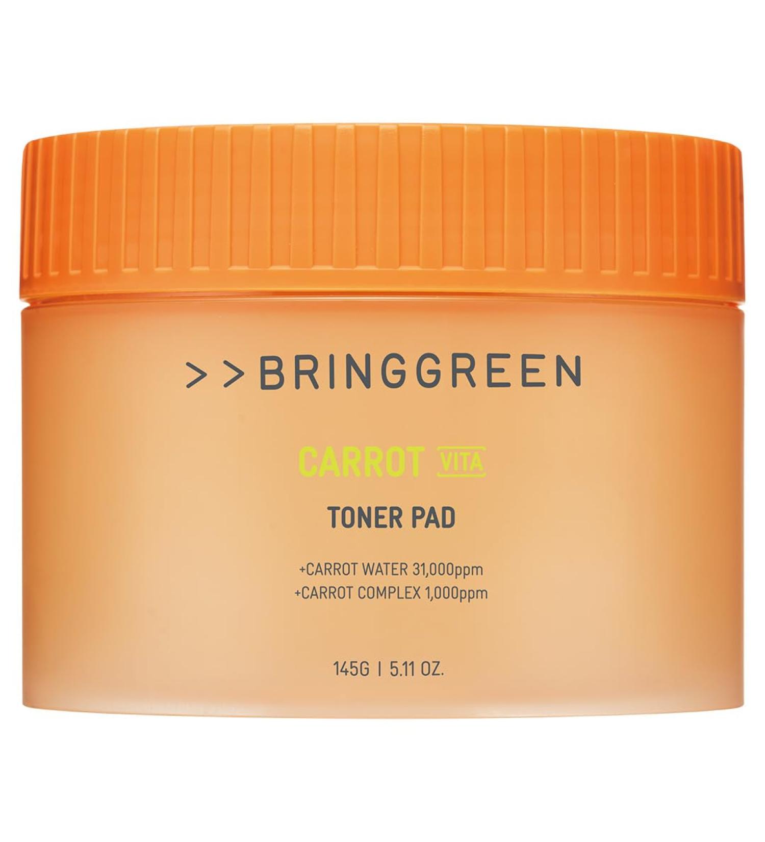 BRING GREEN Carrot Toner Pad - Vitamin & Retinol Skincare for Even Skin Tone Dark Spot Reduction (60 Count - Buy Online on GoSupps.com