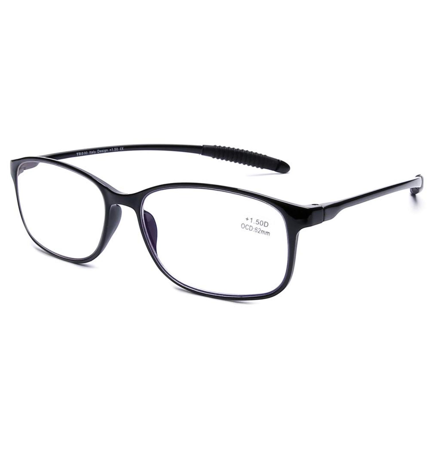 DOOViC Blue Light Filter Computer Reading Glasses for Unisex TR259-C - Glossy Black & 9 Color Options | Reduce Eye Strain Enhance Comfort - Buy Online on GoSupps.com