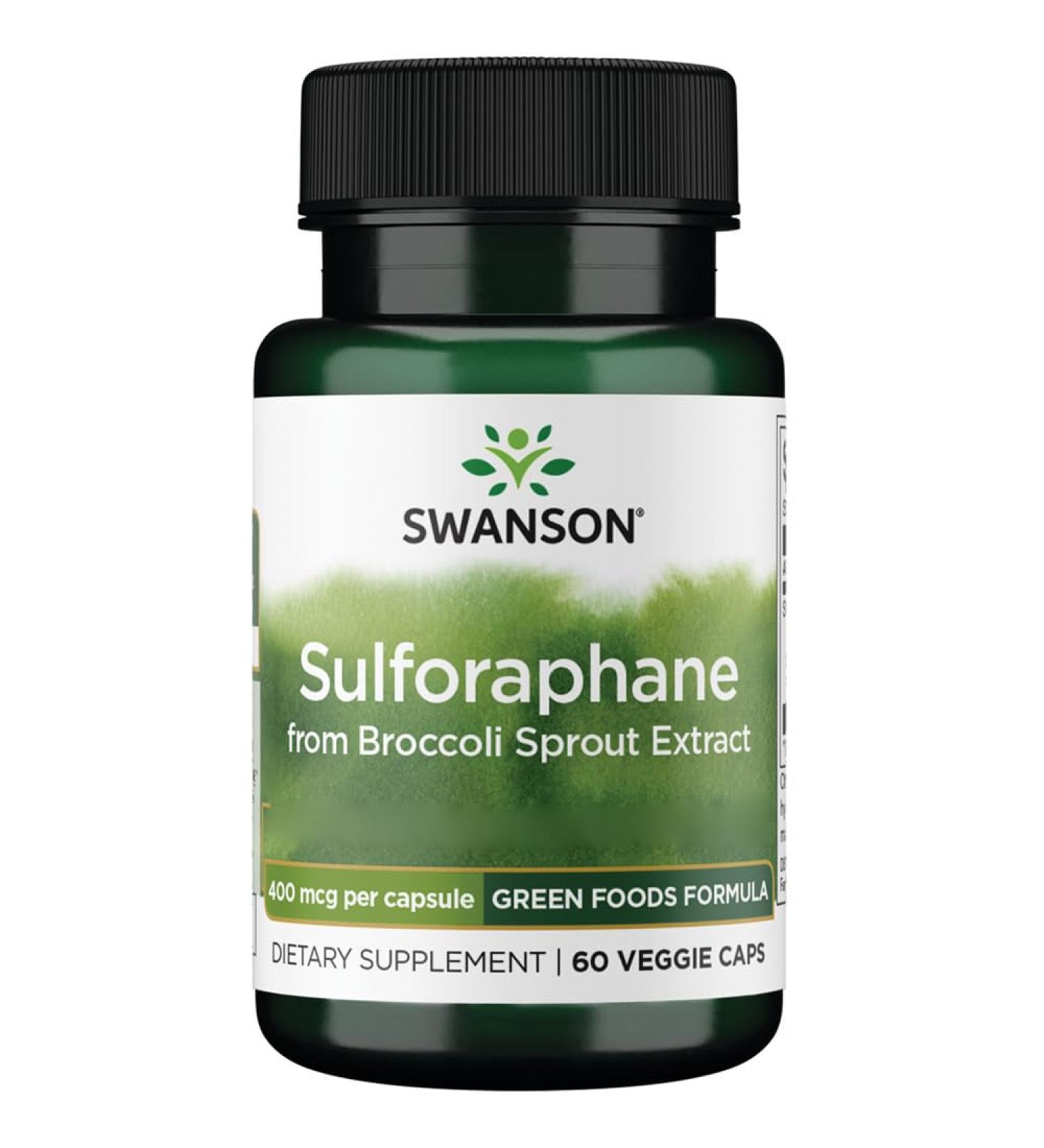 Swanson Broccoli Sprout Extract with Sulforaphane 60 Vegan Lab Tested Vegetarian Soy Free Gluten Free Non-GMO - Buy Online on GoSupps.com