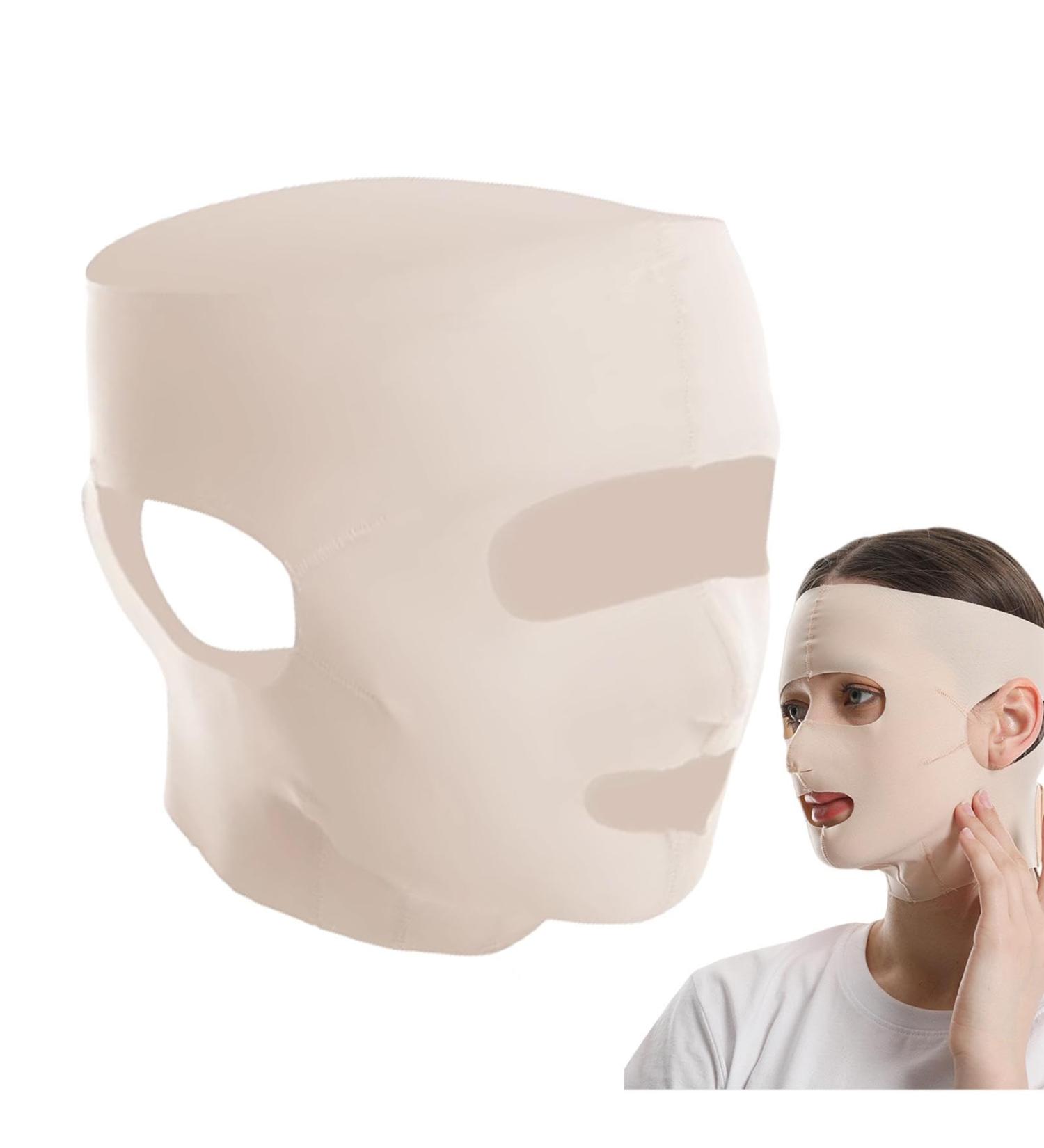 Fiakup Face Lifting Strap Reusable Face Lifting Bandage - Slimming Face Strap Chin up Masque Breathable Double Chin Strap for Chin Up Sculpting - Buy Online on GoSupps.com