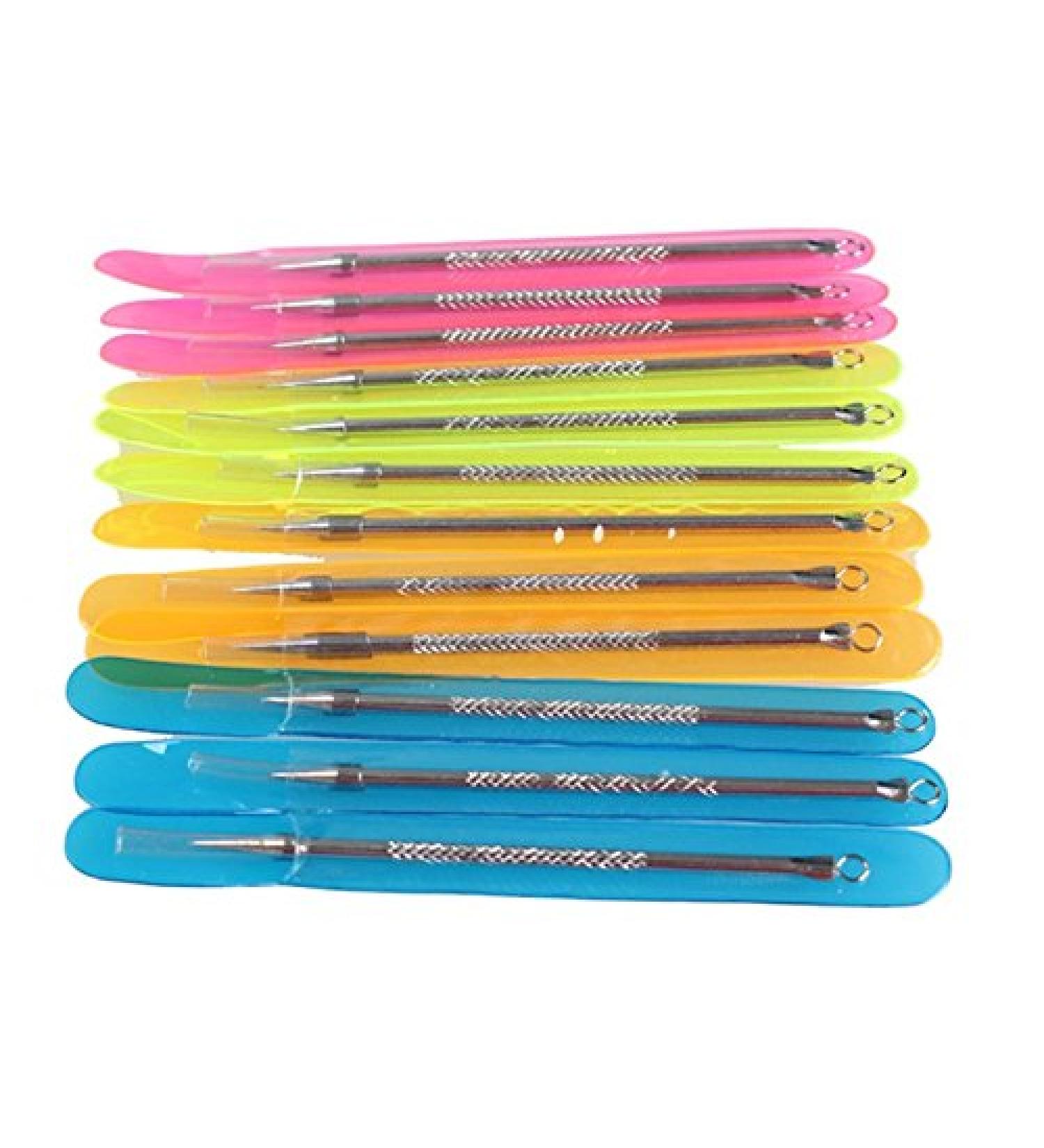 12Pcs Stainless Steel Blackhead Extractor Acne Spot Remover Tools Facial Skin Care Wholesale Face Pimples Cleaning Kit - Buy Online on GoSupps.com