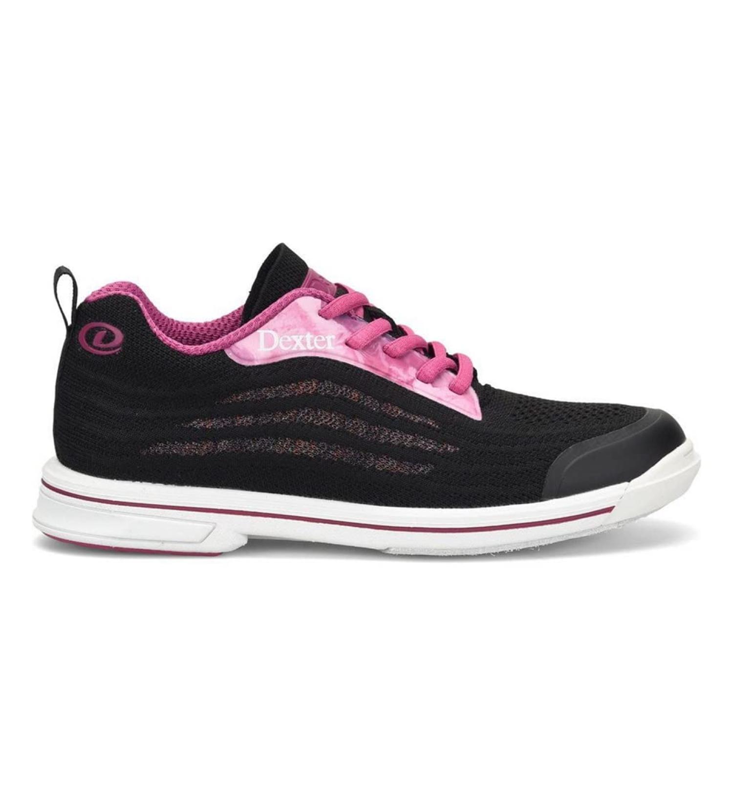 Dexter Womens Lite Knit Bowling Shoes - Black/Pink Black/Pink 7.5