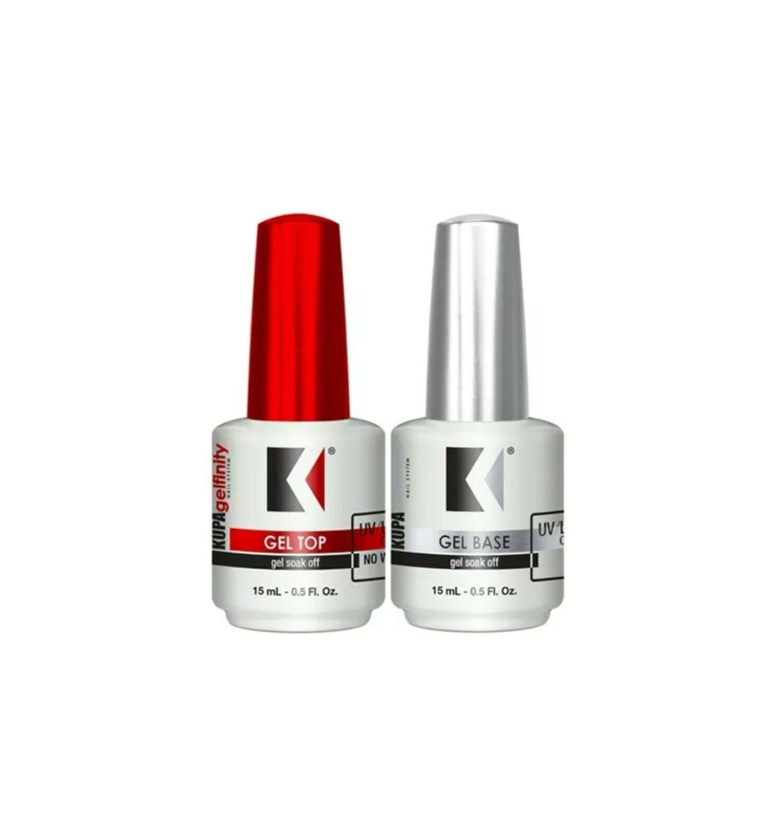 Kupa Gelfinity Soak Off Gel - Base & Top Coat No Wipe 0.5 oz