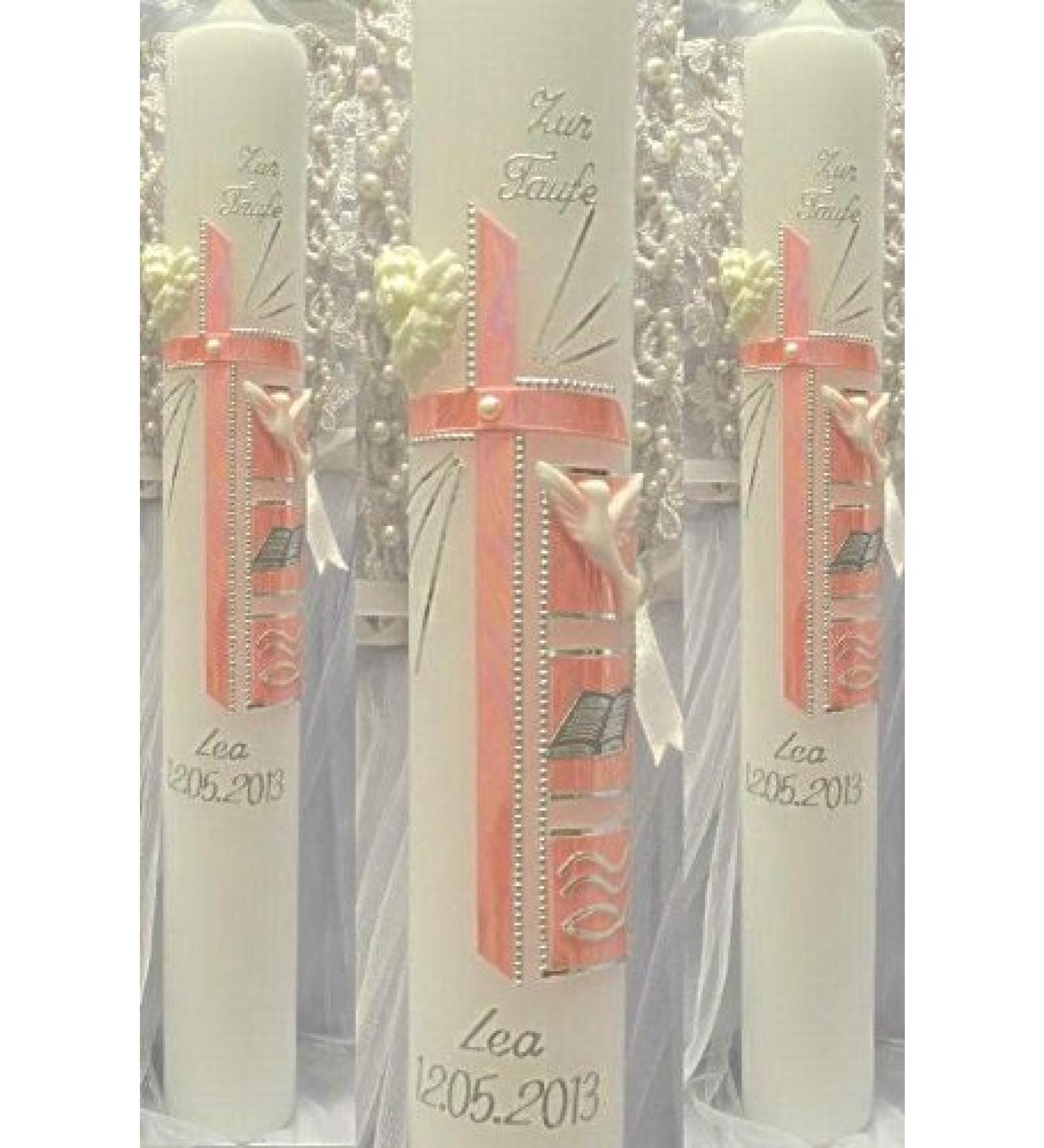 Baptism candle communion candle boy girl 400/50 mm incl. label T-170