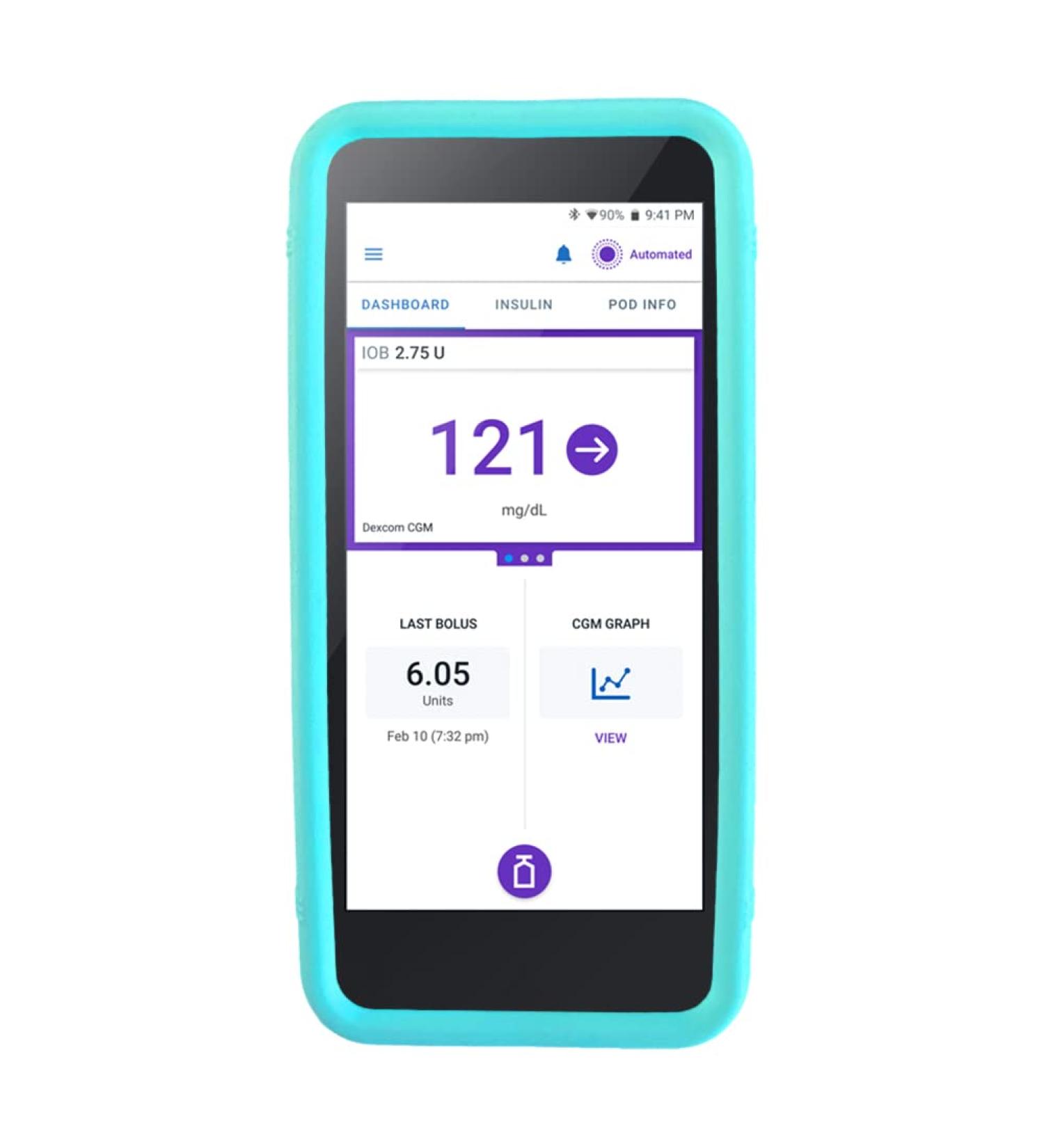 Omnipod 5 Gel Skin Case - Aqua Silicone Cover for Omnipod 5 Device - Buy Online on GoSupps.com