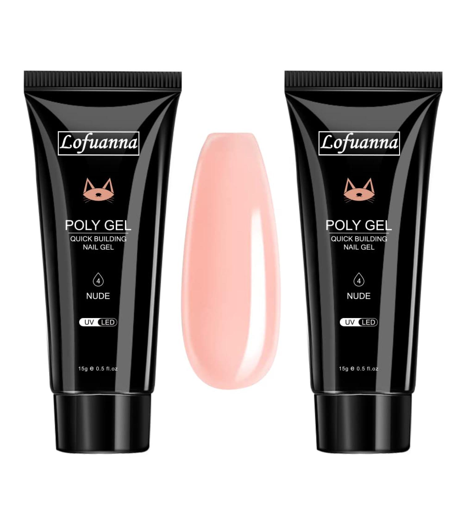 Lofuanna Nude Poly Nail Gel 15ml 2 | Builder Gel for DIY & Salon Nail Extensions | Best Poly Gel for Technicians (C02) - Buy Online on GoSupps.com