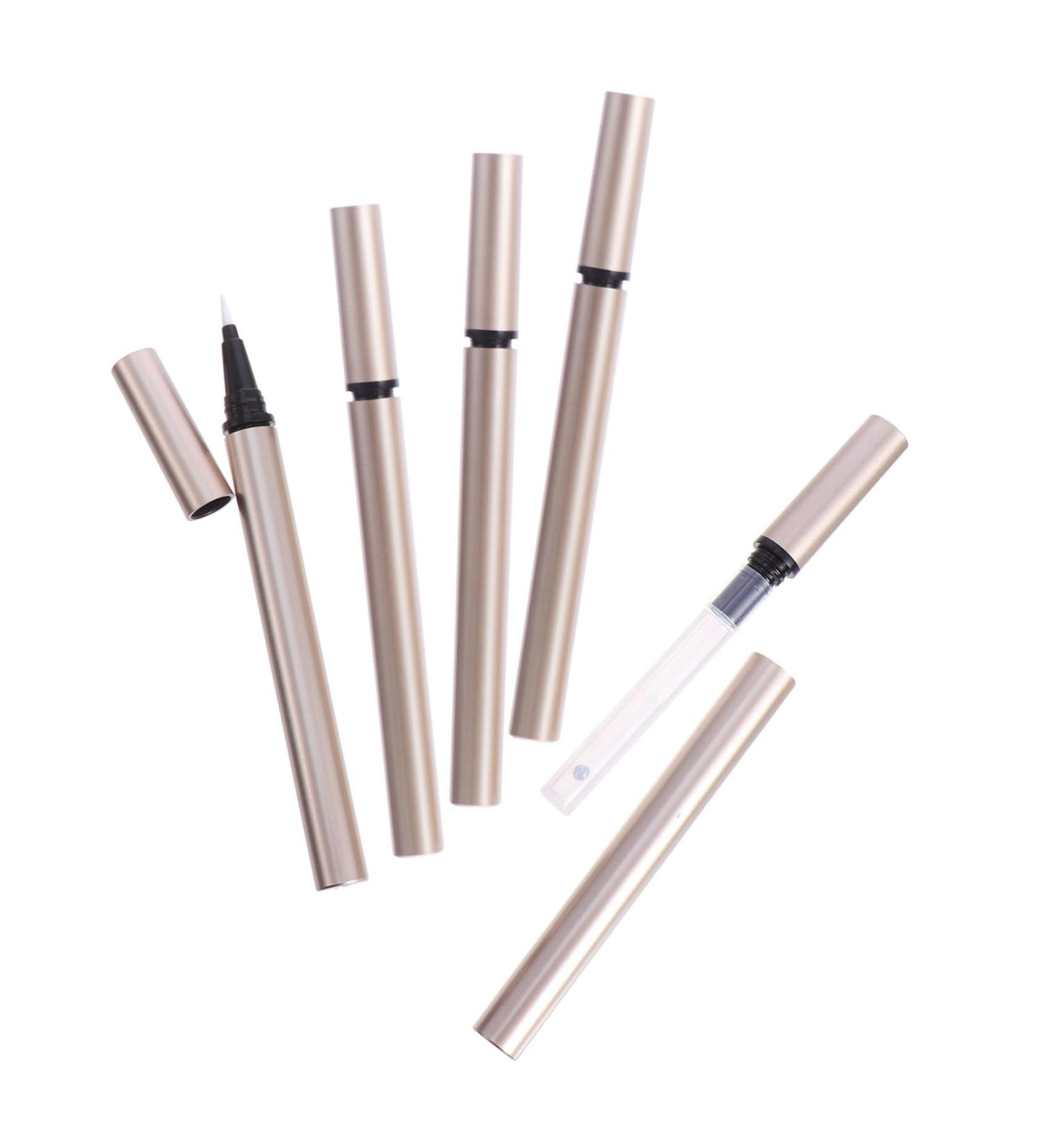 Healeved 5pcs Eyeliner Empty Pipe Refillable Eyeliner Tube Empty Cuticle Oil Pen Empty Eye Liner Tube Plastic 1 count (Pack of 1) Golden - Buy Online on GoSupps.com