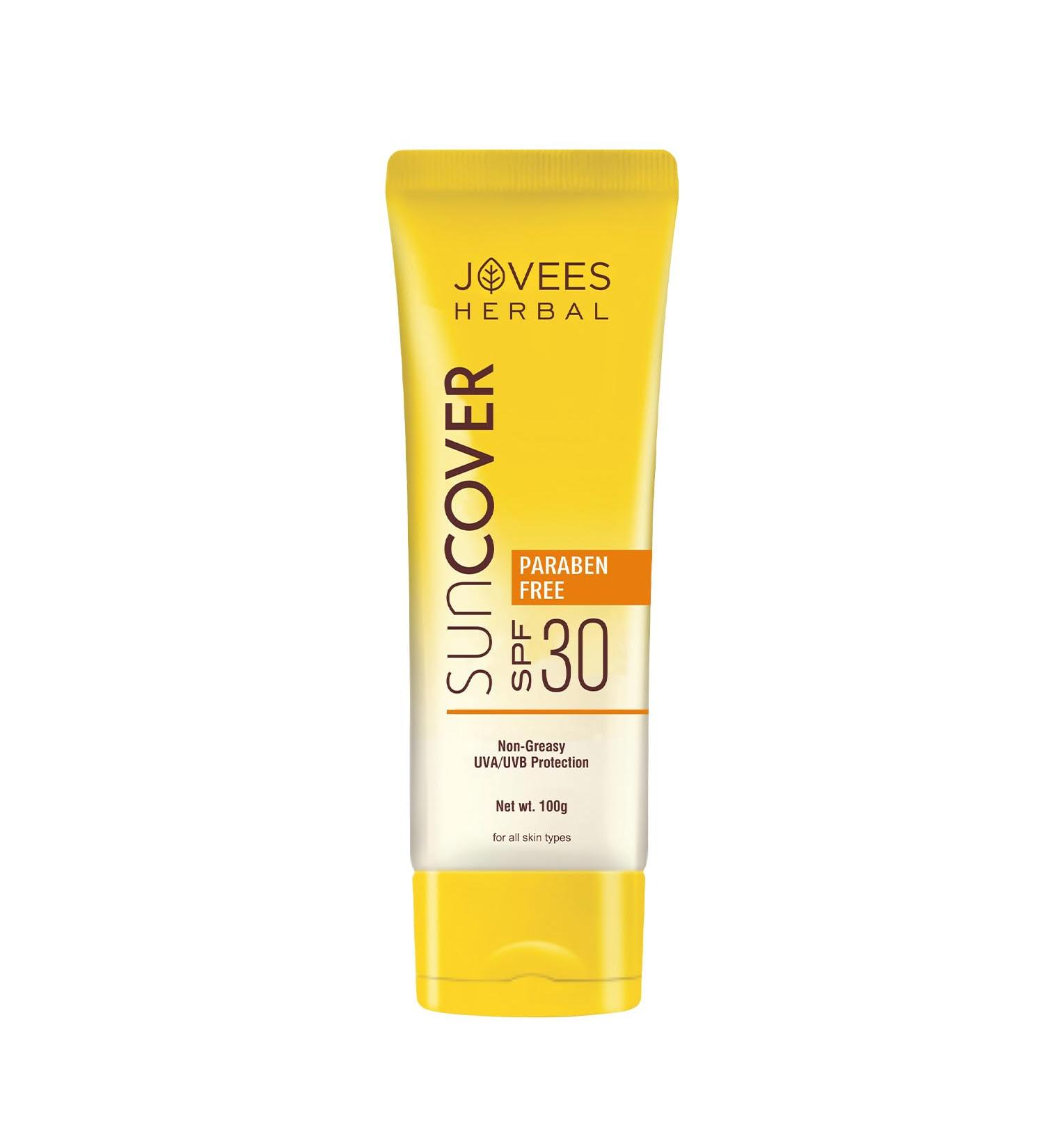 Jovees Sandalwood Suncover SPF 30 | Natural Protection | 100g | Best Sunscreen for All Skin Types - Shop Now - Buy Online on GoSupps.com