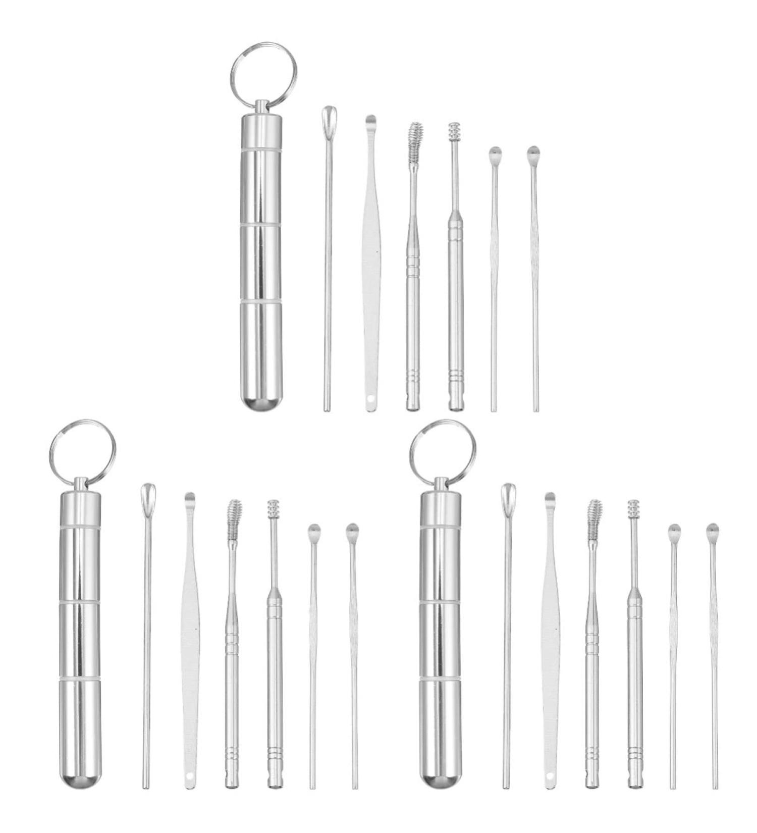 Healifty 21 Pcs Ear Cleaner & Wax Removal Kit + Home Camera Set - Silver, Ear Cleaning Tool 11X1.8cm, Earwax Removal Tool - Buy Online on GoSupps.com