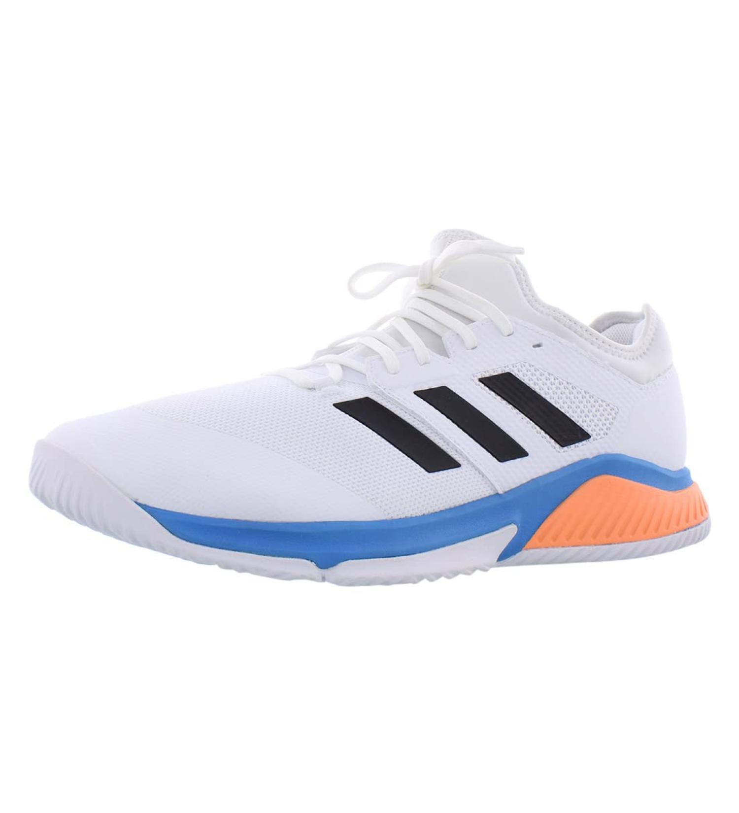 adidas Court Team Bounce 8 White/Black/Pulse Blue - Lightweight Tennis Shoes - Buy Online on GoSupps.com