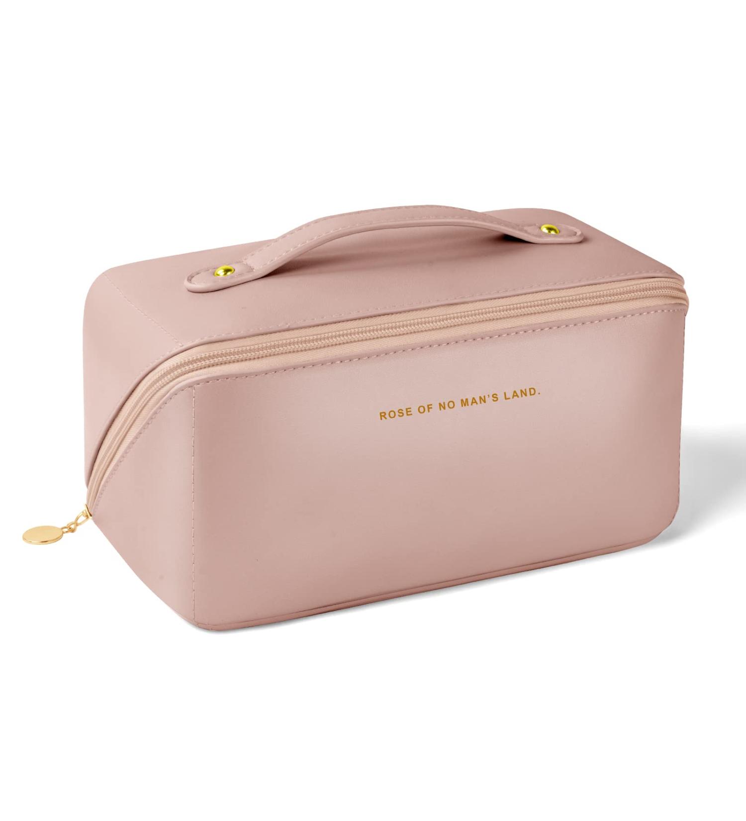 Aucuu Premium PU Cosmetic Travel Bag - Large Capacity & Waterproof - Dark Pink-2 - Buy Online on GoSupps.com