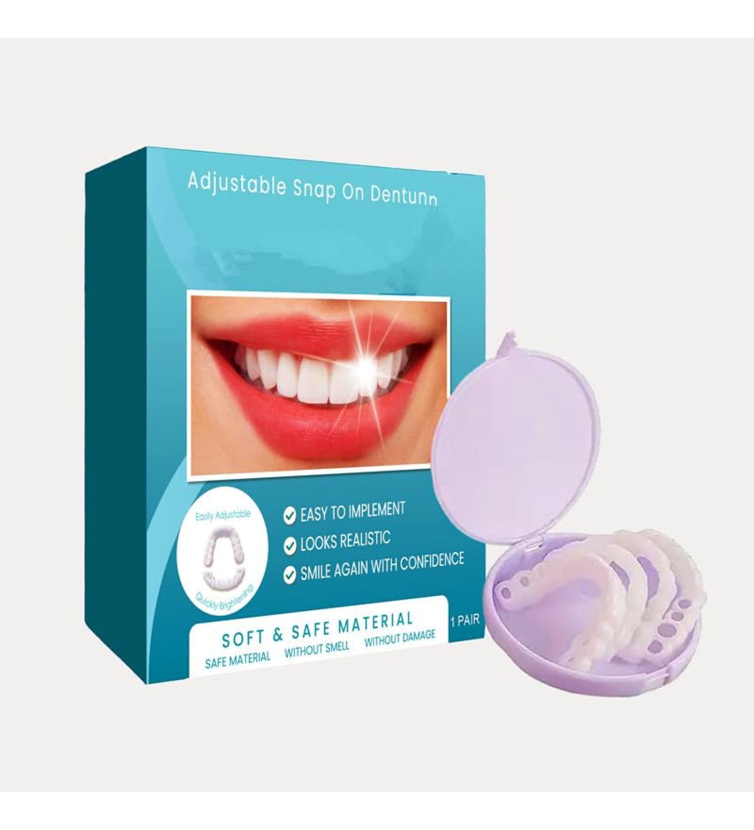 Adjustable Snap-On Dentures Soft Safe Material Realistic Looking Temporary Dental Veneers 1 Pair - Buy Online on GoSupps.com