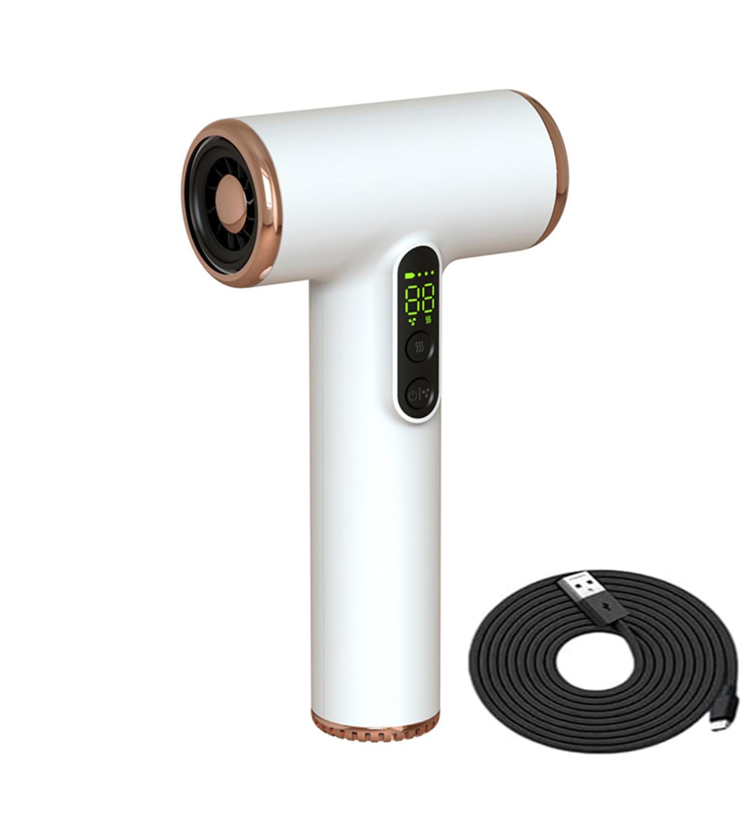 N/A Cordless Hair Dryer Rechargeable USB Cordless Hair Drye 3-Level Wind Speed Adjustable with Digital Screen Battery Powered Hair Dryer for Women Men Kids Outdoor Camping White - Buy Online on GoSupps.com