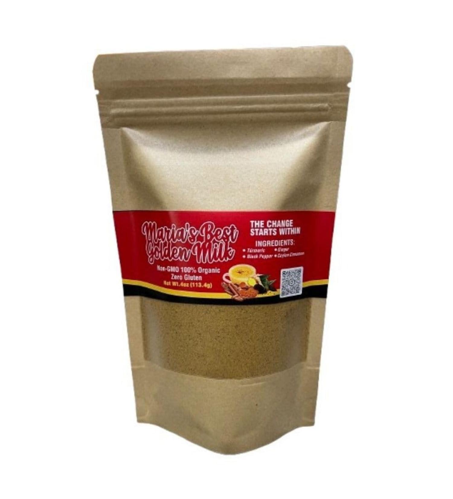 Maria's Best Golden Milk - Organic Turmeric Ginger Ceylon Cinnamon and Black Pepper Blend - for a comforting & aromatic Golden Moment - 4 oz. - Buy Online on GoSupps.com