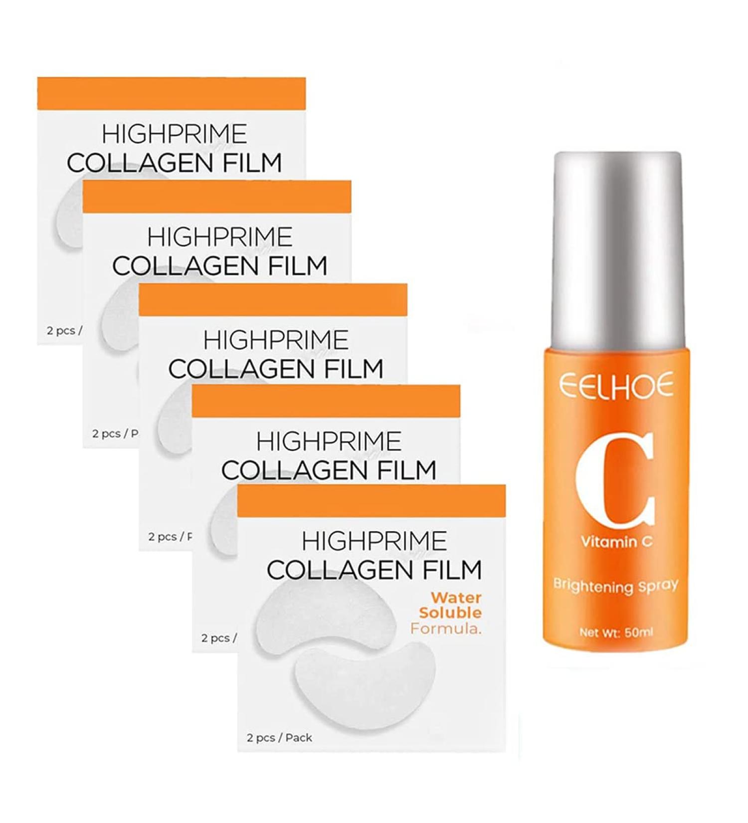 Highprime Collagen Film & Mist Set - Korean Technology for Anti-Aging Effects | 5 Pack Soluble Film & 1 Bottle Mist by Dermance Korea - Buy Online on GoSupps.com