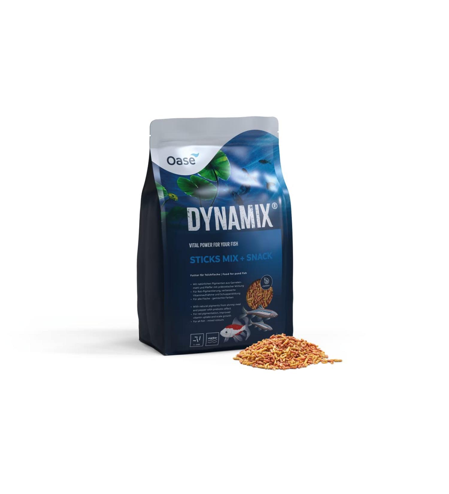 OASE Dynamix Sticks Mix Plus Snack 8 L Pond Fish Food Promotes Scale Formation Ideal for Mixed Breeding of Natural Coloured Fish and Goldfish - Buy Online on GoSupps.com