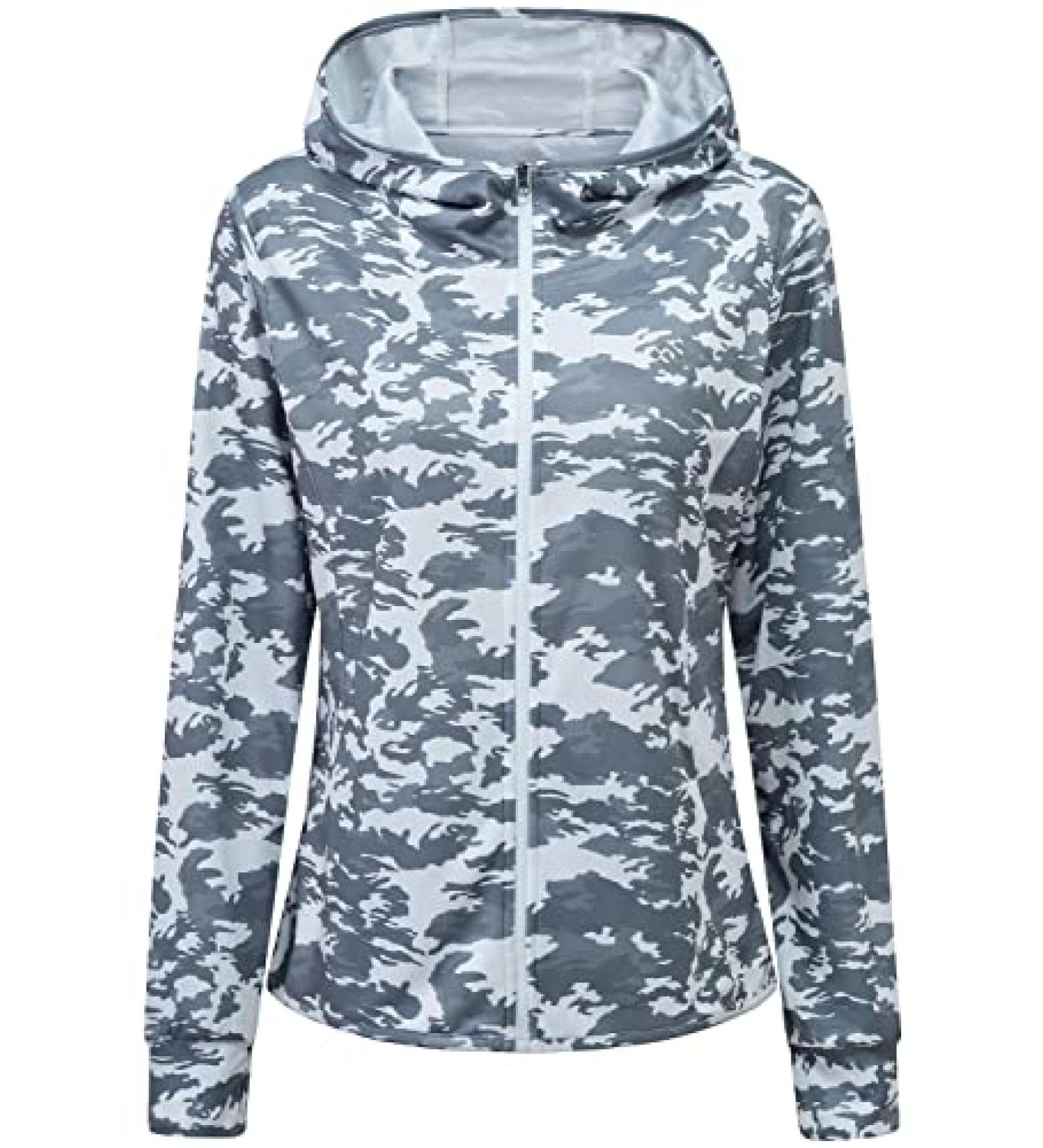 MoFiz Women's UPF 50+ Sun Protection Full Zip Camo Hoodie - Large - Buy Online on GoSupps.com
