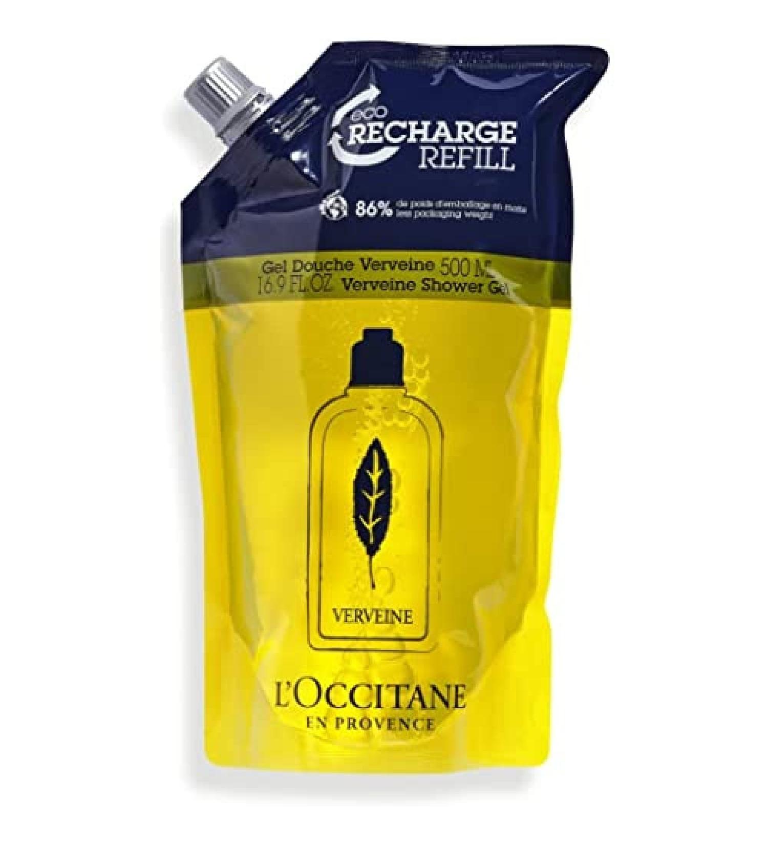 L'Occitane Verbena Shower Gel Refill 16.9 oz - Invigorating & Refreshing - Buy Online on GoSupps.com