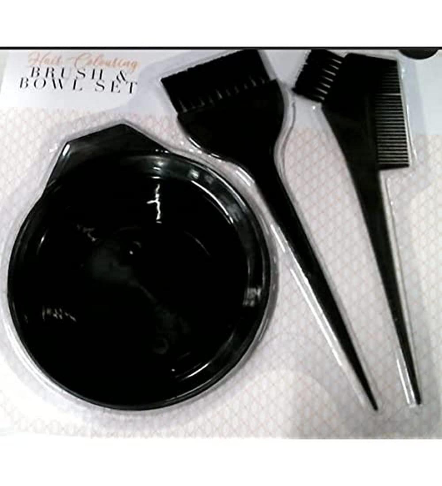 Black & Grey Plastic Hair Colouring Set (3-Pieces) - Non-Toxic Ideal for Professional & Home Use