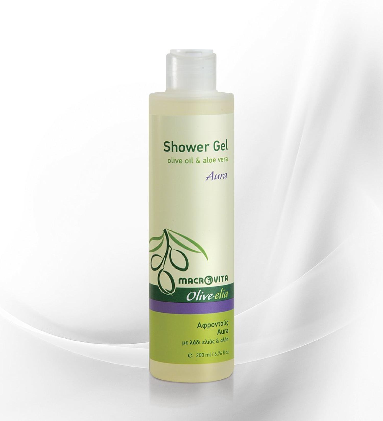 OLIVELIA SHOWER GEL AURA OLIVE OIL & ALOE VERA 200 ML.