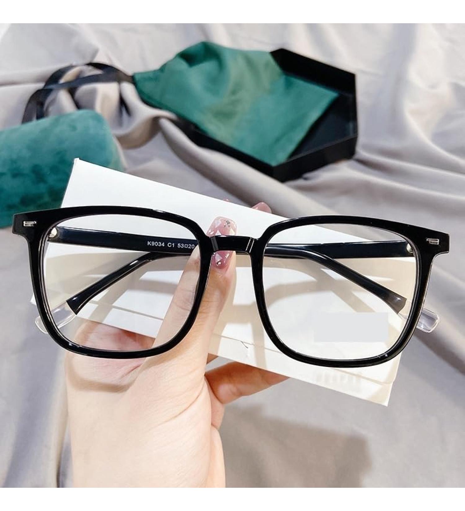 Qinzhenz Large anti-eyes-eyes glasses anti-blue light trendy computer reading glasses flat light mirror (color: C1 size: +150) +150 C1
