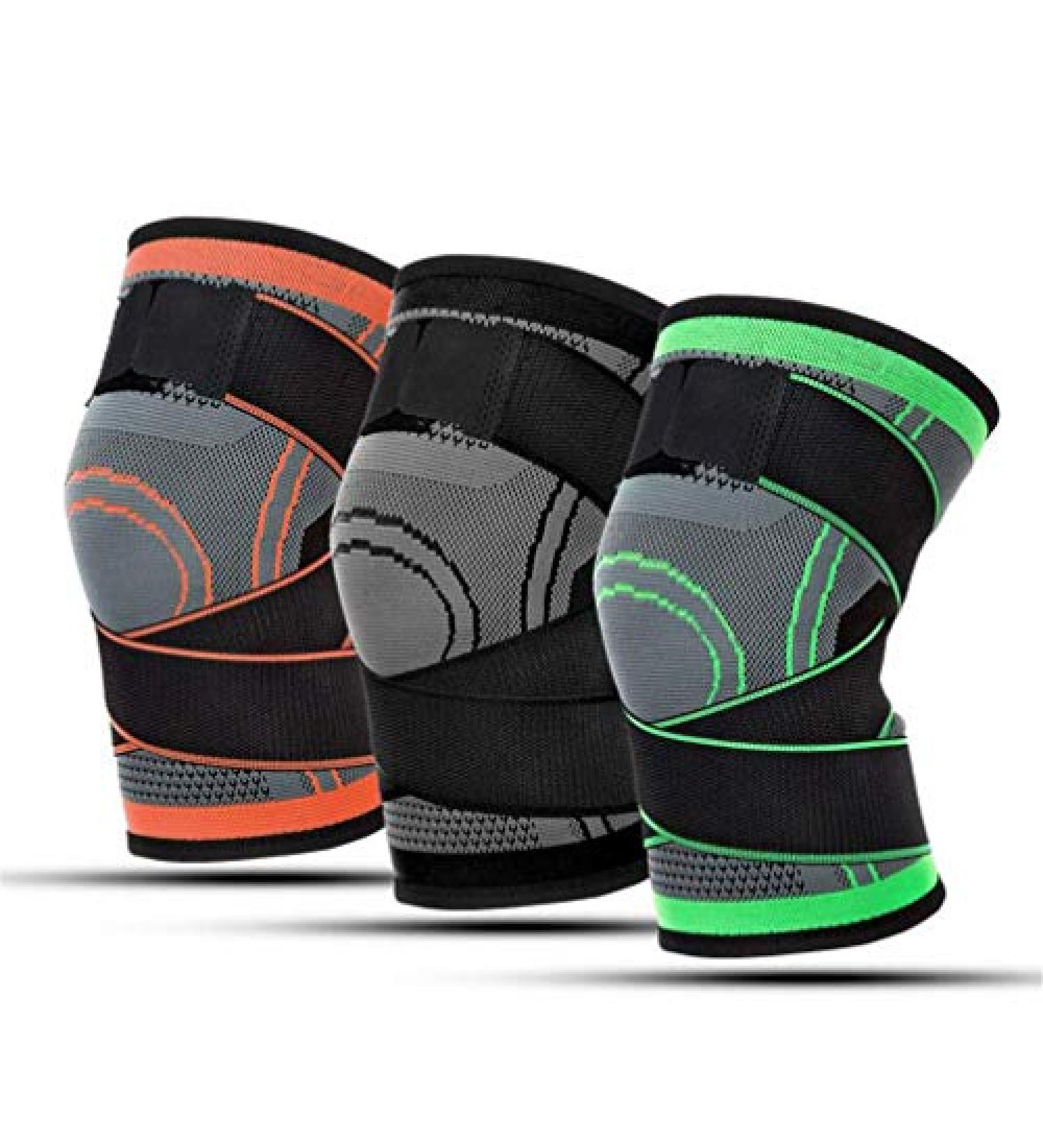Anti-Slip Compression Knee Sleeve | Adjustable Brace for Arthritis & Meniscus Tear | Quick Recovery for Running, Crossfit, Basketball | Large Black - Buy Online on GoSupps.com