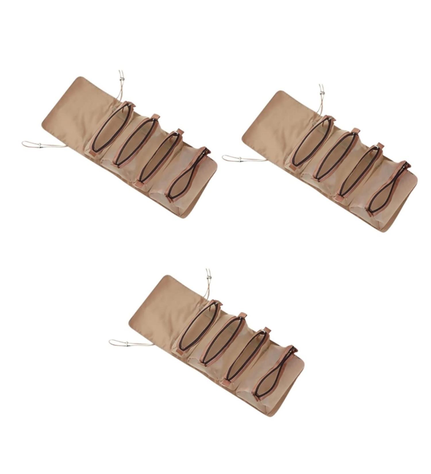 Valiclud 3-Piece Removable Medicine Organizer - Foldable Bathroom Hanging Bag for Travel | Yellow Toilet & Razor Storage 55x24x3cm - Buy Online on GoSupps.com