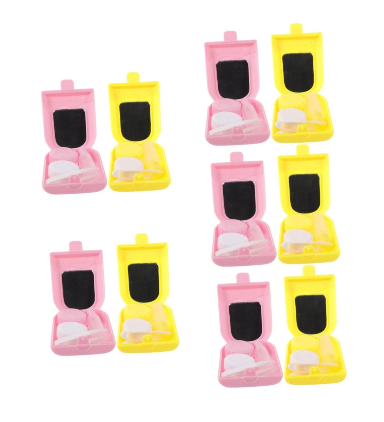 Partykindom Exquisite Contact Lens Container with Mirror | Ice Cream Colored Cosmetic Lens Holder | Durable & Stylish Lens Storage Case - Buy Online on GoSupps.com