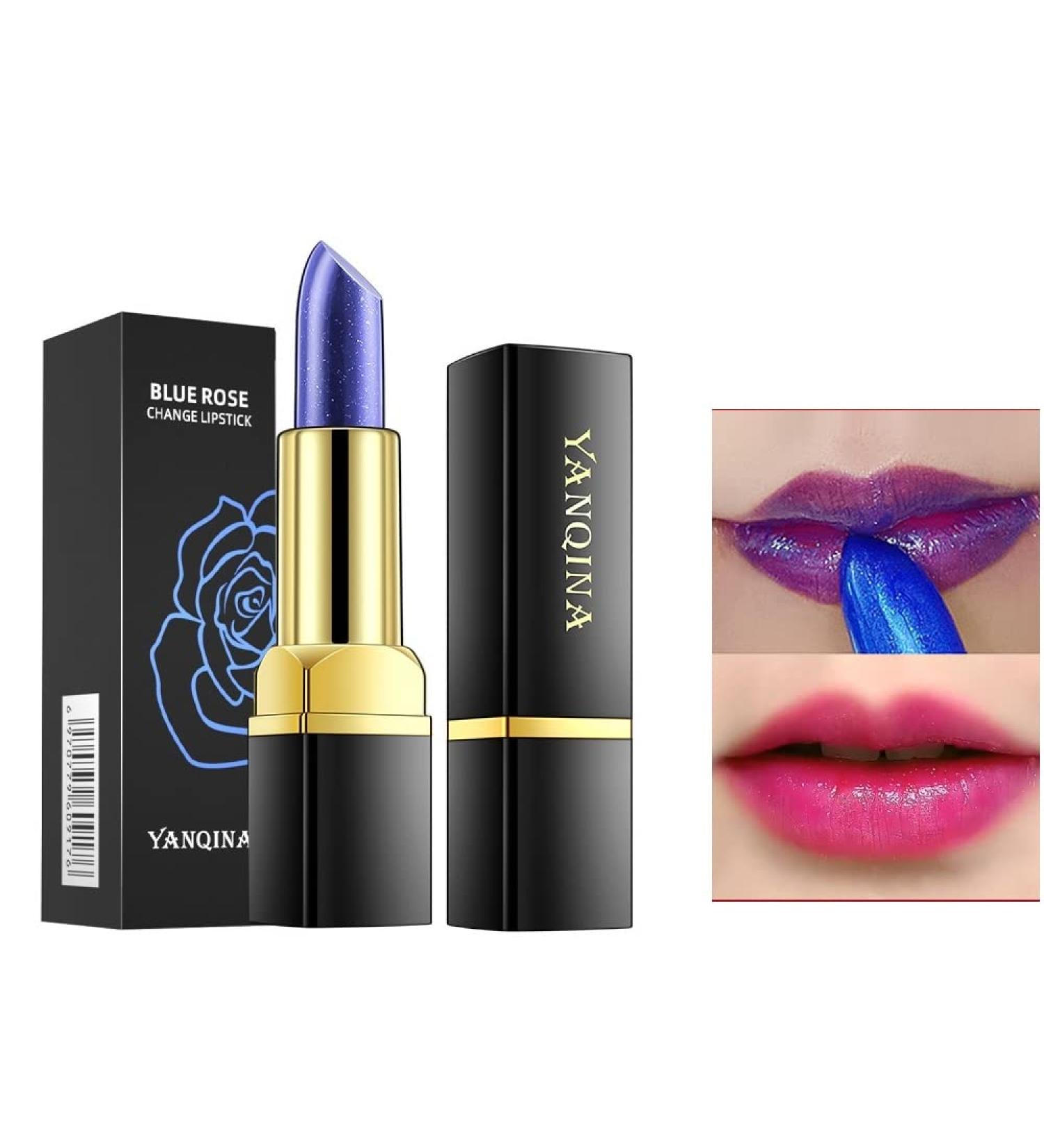 PAQIMAN Magic Temperature Changing Lipstick - Blue to Pink | Long-Lasting, Non-Stick Cup, Waterproof Lip Gloss | 1Pcs - Buy Online on GoSupps.com