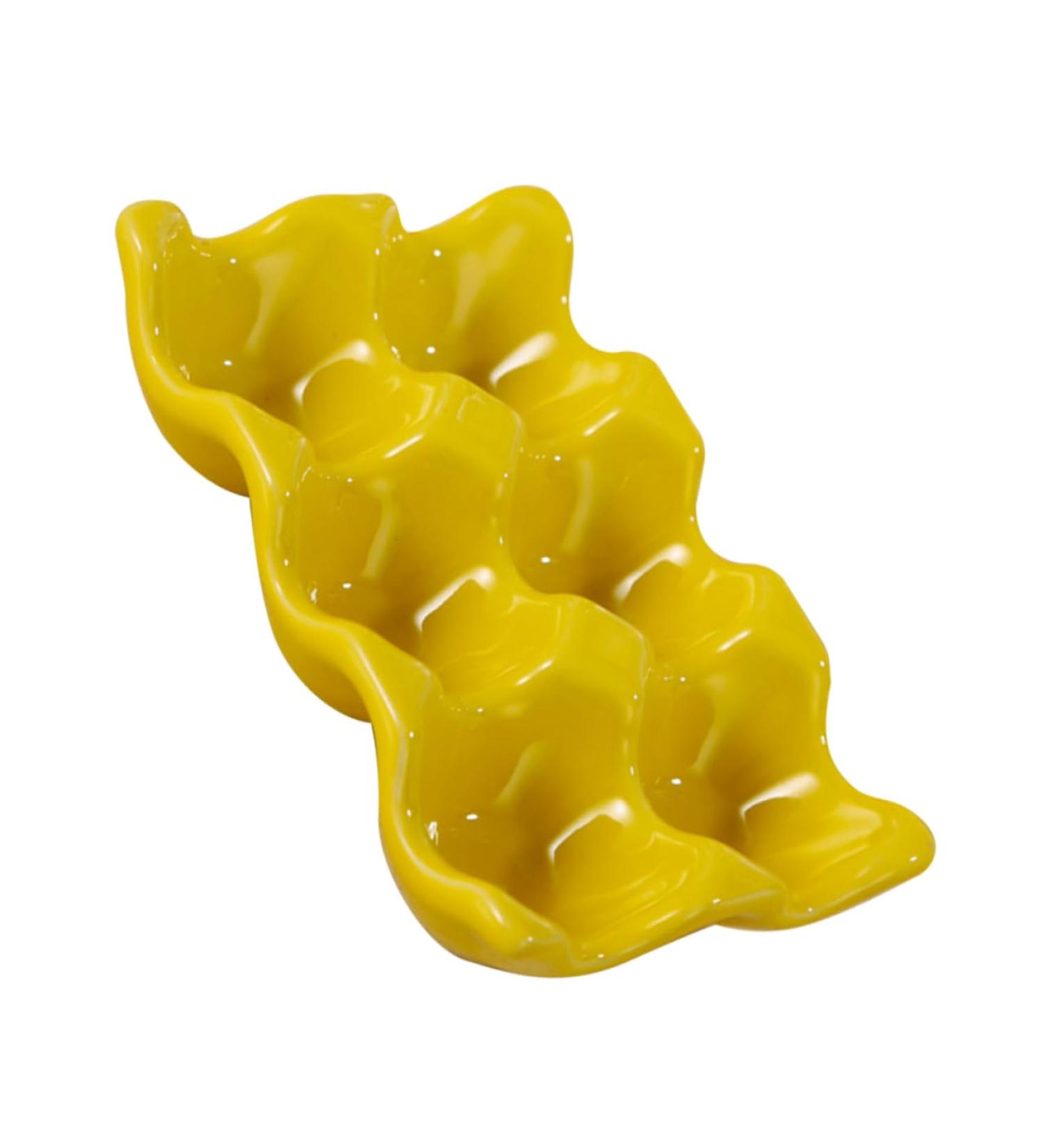 Angoily 1pc Egg Tray Egg Display Tray Red Egg Holder Egg Holder for Refrigerator Mustard Household Ceramics - Buy Online on GoSupps.com