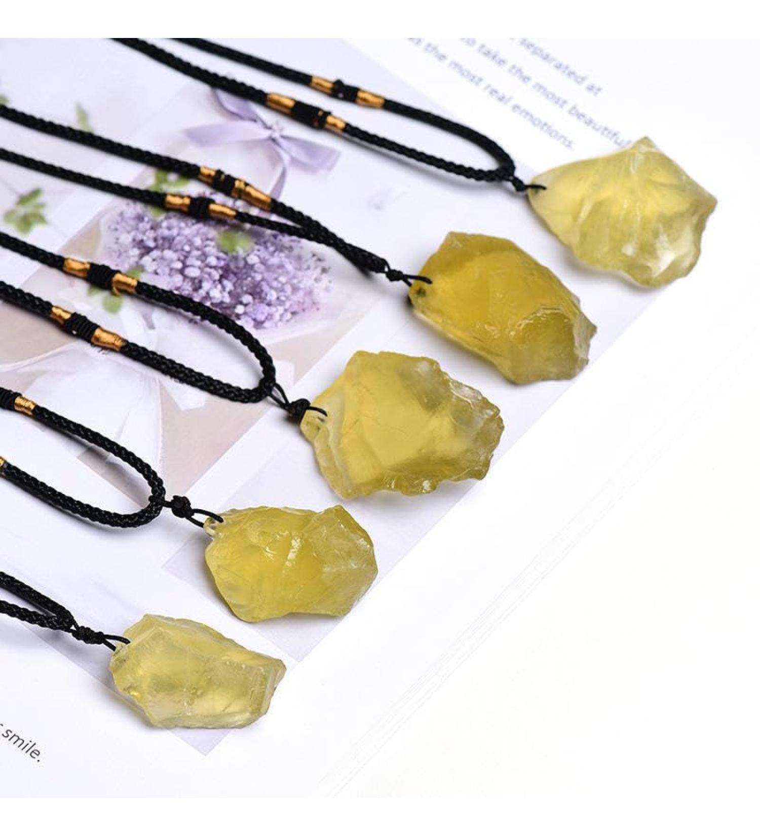 raw Crystals Stones Citrine Crystal Necklace for Home Decoration 1PC Natural Luster - Buy Online on GoSupps.com
