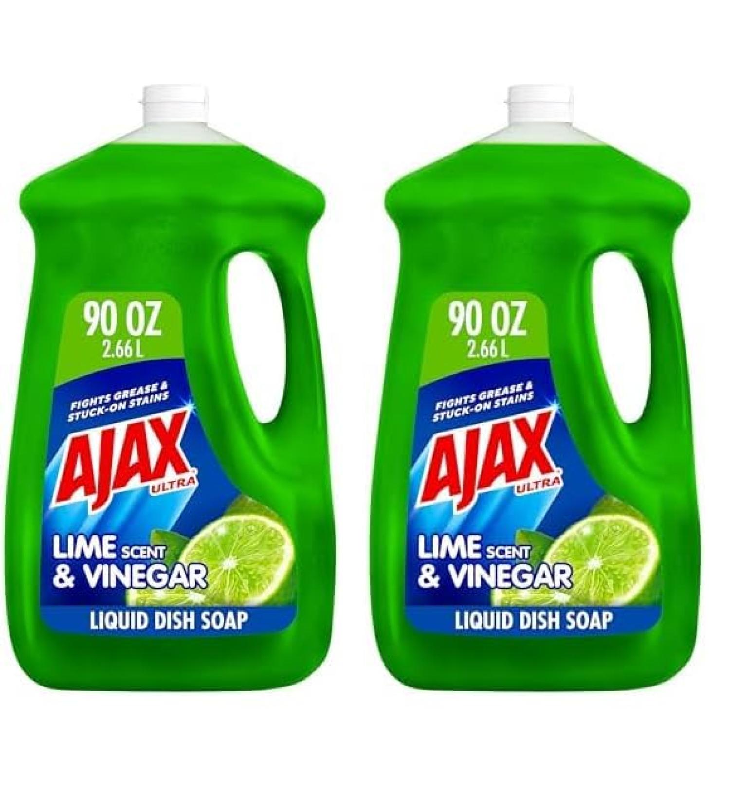 Ajax Ultra Liquid Dish Soap - Vinegar & Lime Scent - 90 oz Bottle (Pack of 2) | Sparkling Clean Dishes | International Shipping Available - Buy Online on GoSupps.com