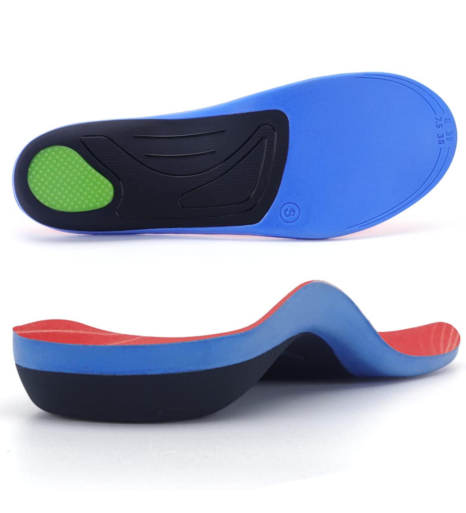 Aimesole High Arch Support Insoles for Plantar Fasciitis Pain Relief - Women's 10.5-12 / Men's 8.5-10 (Blue) - Buy Online on GoSupps.com