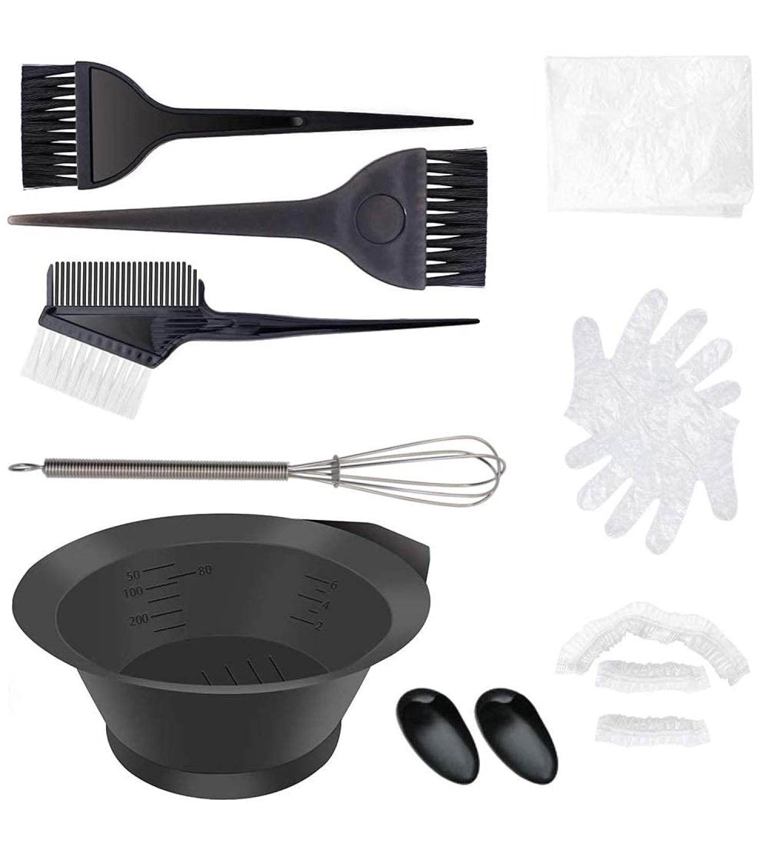 10pcs Hair Dye Brush Set - Professional Hair Color Tools with Mixing Bowl for Hairdressers & DIY Home Use - Buy Online on GoSupps.com