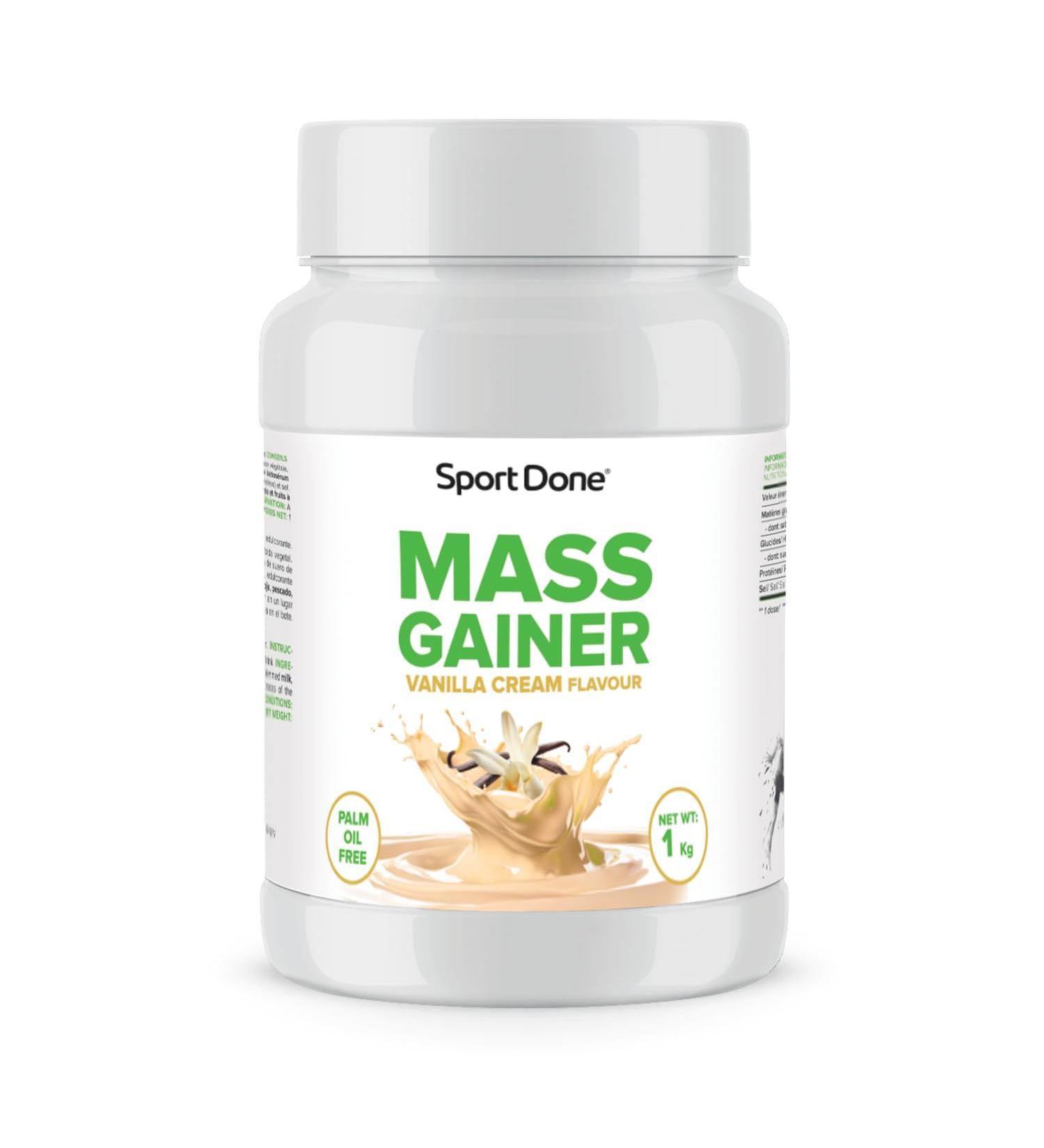 Mass Gainer based on proteins and carbohydrates with vanilla cream flavor 1kg SportDone - Buy Online on GoSupps.com