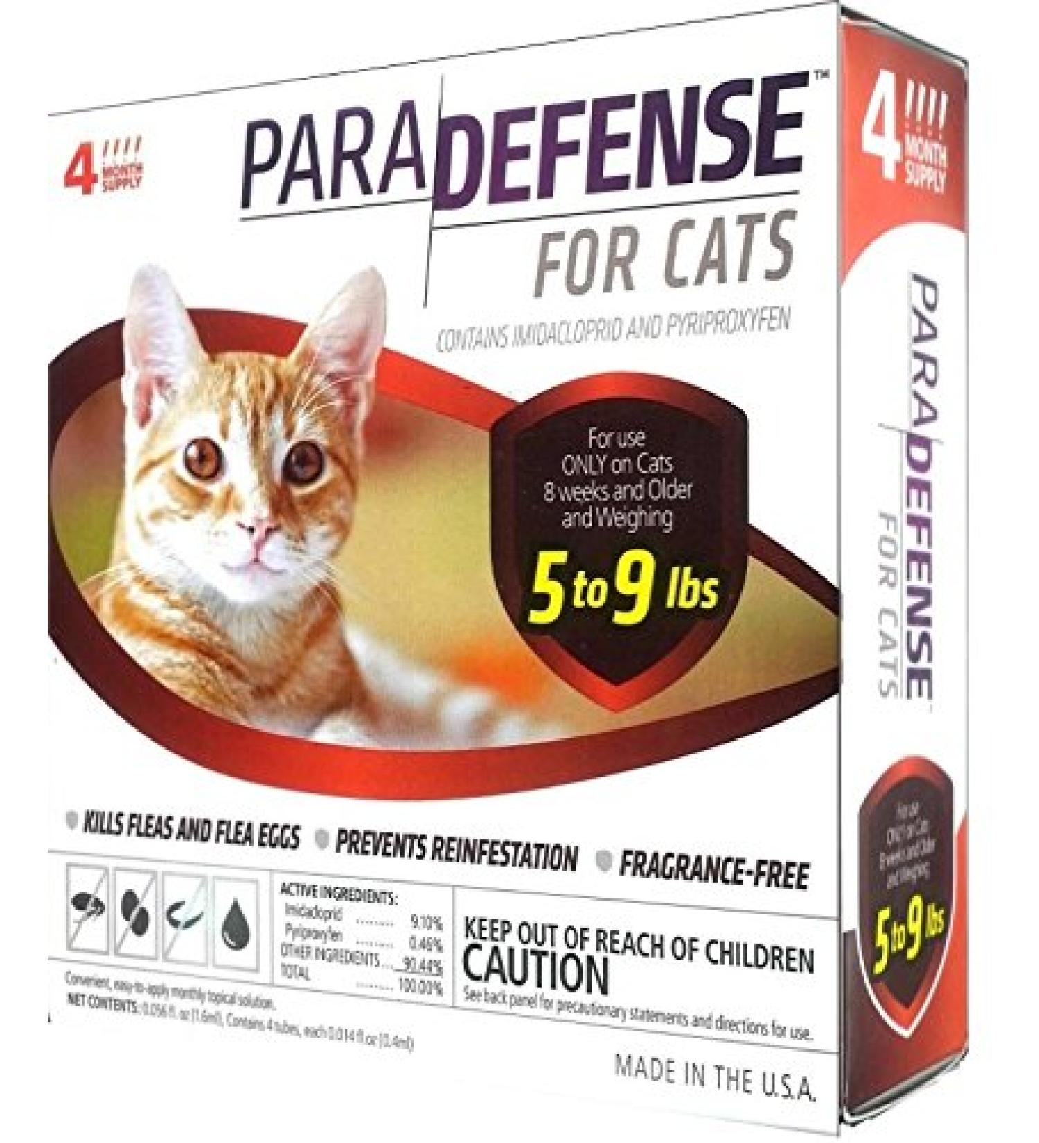 Para Defense 5.1-9 lb Cat Pet Flea Control Supply, Small