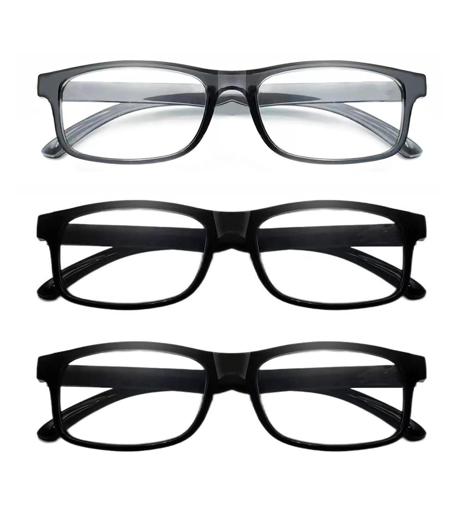 3 Pack Blue Light Blocking Reading Glasses for Men & Women - Anti UV/Glare Lightweight Eyeglasses (2 Black 1 Grey) - 1.0x Magnification - Buy Online on GoSupps.com