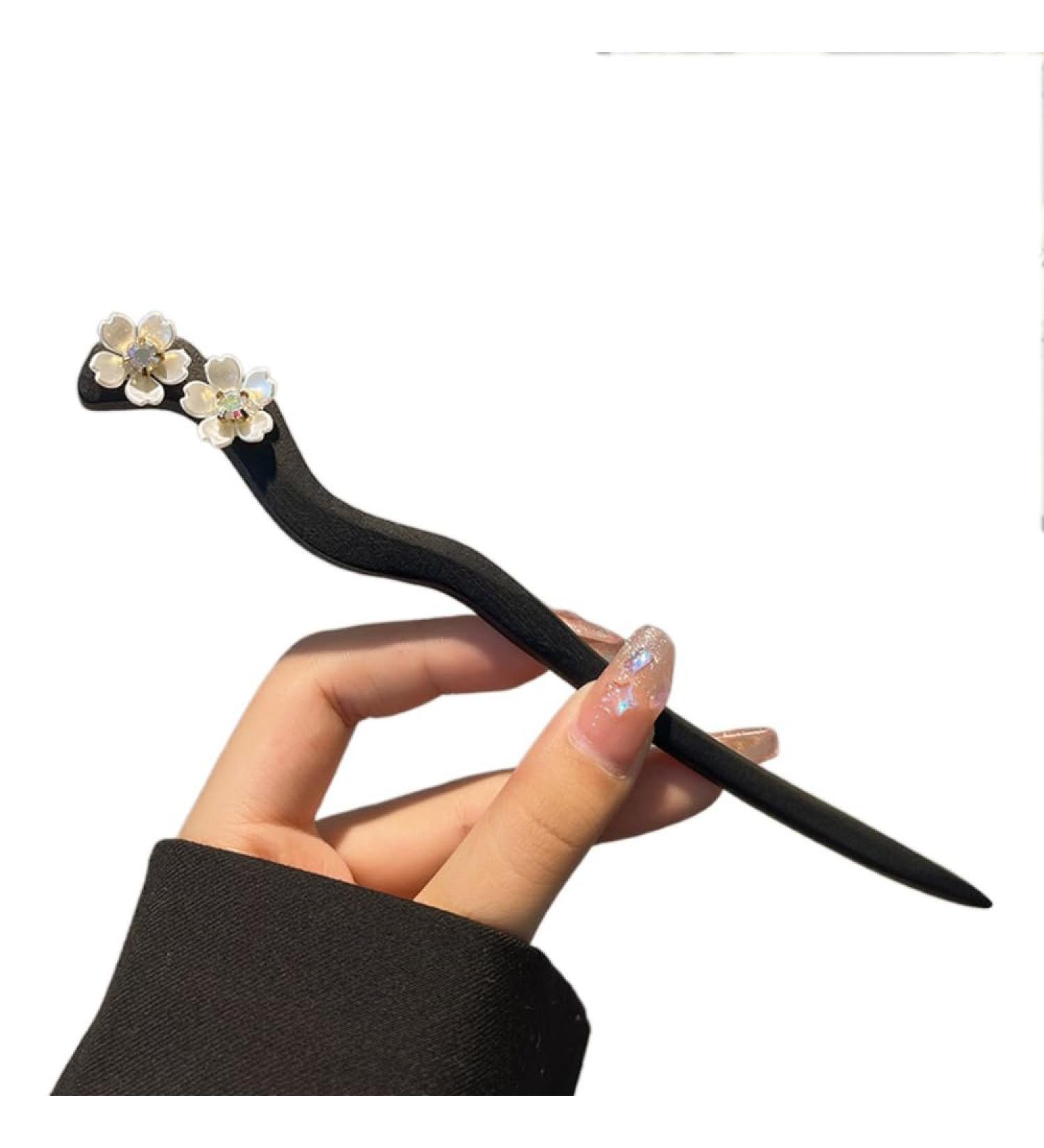 OOPST Hanfu Styling Accessory Hanfu Hair Ornaments 18cm Chinese Traditional Flower Hair Sticks Vintage Hairpin Handmade Chinese Hair Stick Hair Chopsticks - Buy Online on GoSupps.com