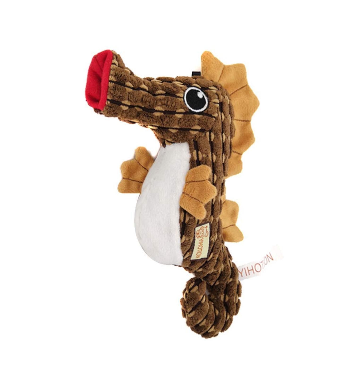 Herbests Plush Dog & Cat Toy - Interactive Squeaky Chewing Seahorse for Small & Medium Pets - Buy Online on GoSupps.com