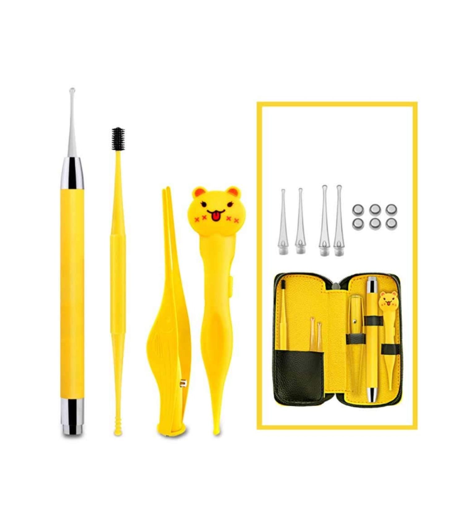 Ear Cleaner Earpicks Ear Wax Removal Tools LED Light Flashlight Earpick Ear Spoon Tweezers Ear Care Ear Cleaning Tool with Case (Color : 01) - Buy Online on GoSupps.com