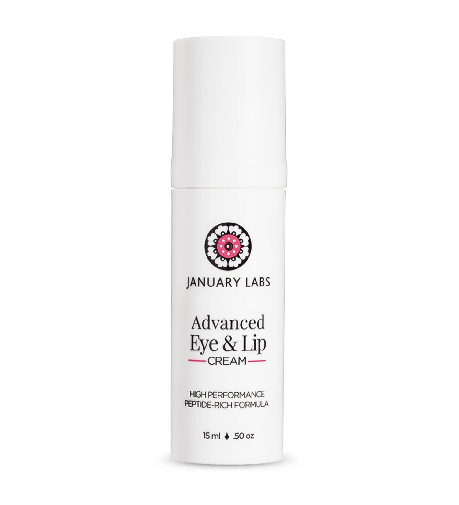 January Labs Advanced Eye and Lip Cream - High-Performance Dark Circle and Puffiness Treatment - Nourishing Anti-Wrinkle Formula with Tri-Peptide Blend - 15mL - Buy Online on GoSupps.com