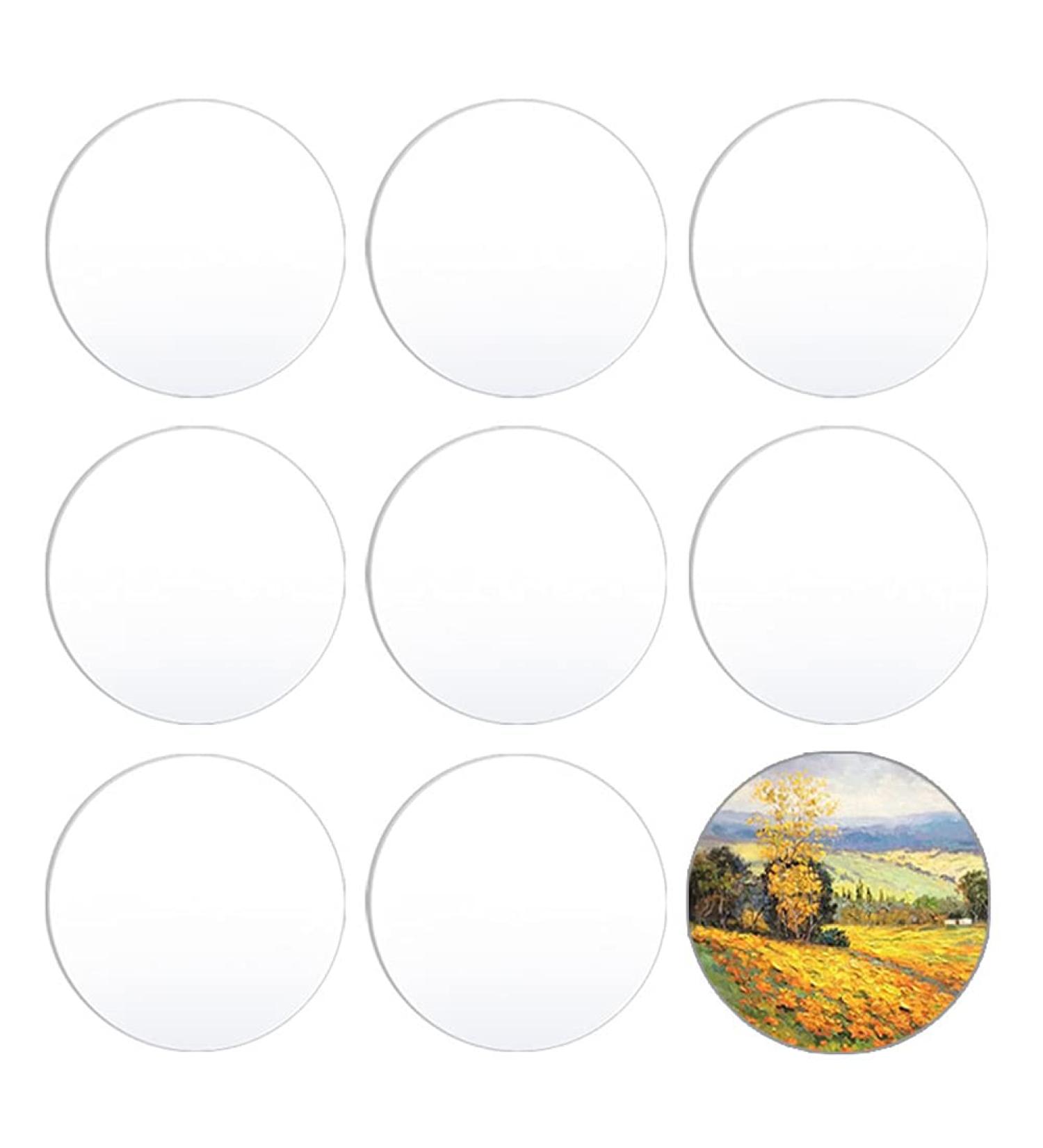 8 PCS 1/12 Inch Thick Clear Acrylic Circle Discs - 2 Inch Diameter Transparent Acrylic Blanks for DIY Crafts - Buy Online on GoSupps.com